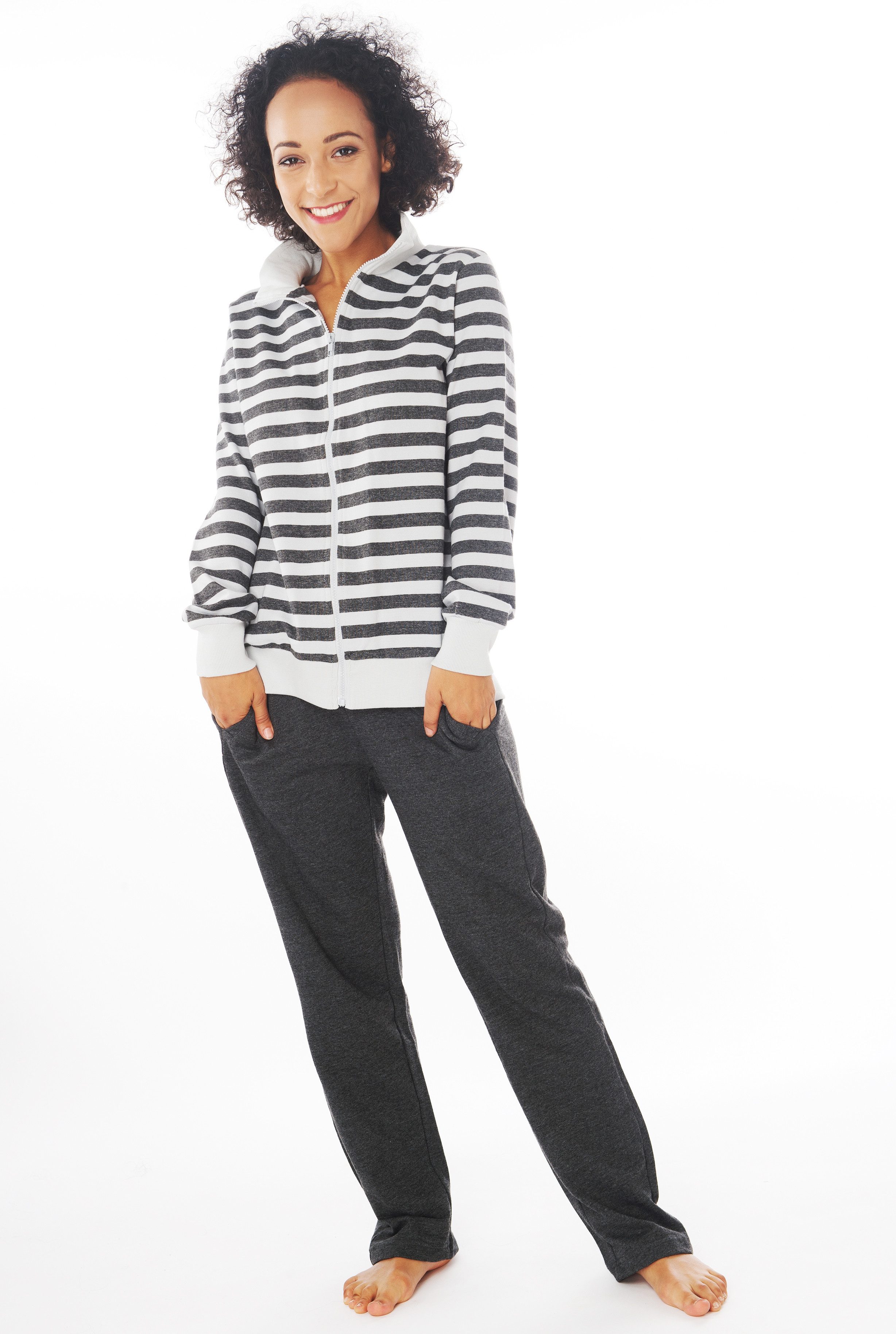 Consult-Tex Hausanzug Damen Hausanzug Homewear Suit (Spar-Set, 1 Stück) Freizeitanzug / Hausanzug mit Streifenmuster