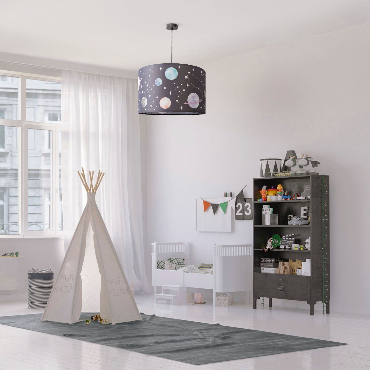 Paco Home Pendelleuchte Hugo Cosmo, ohne Leuchtmittel, Pendellampe Kinderzi günstig online kaufen