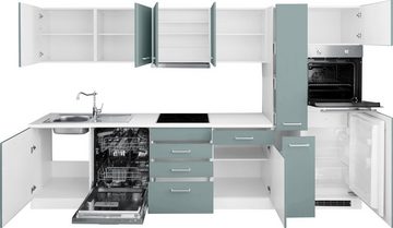 HELD MÖBEL Küchenzeile Visby, mit E-Geräten, Breite 330 cm inkl. Kühlschrank und Geschirrspüler