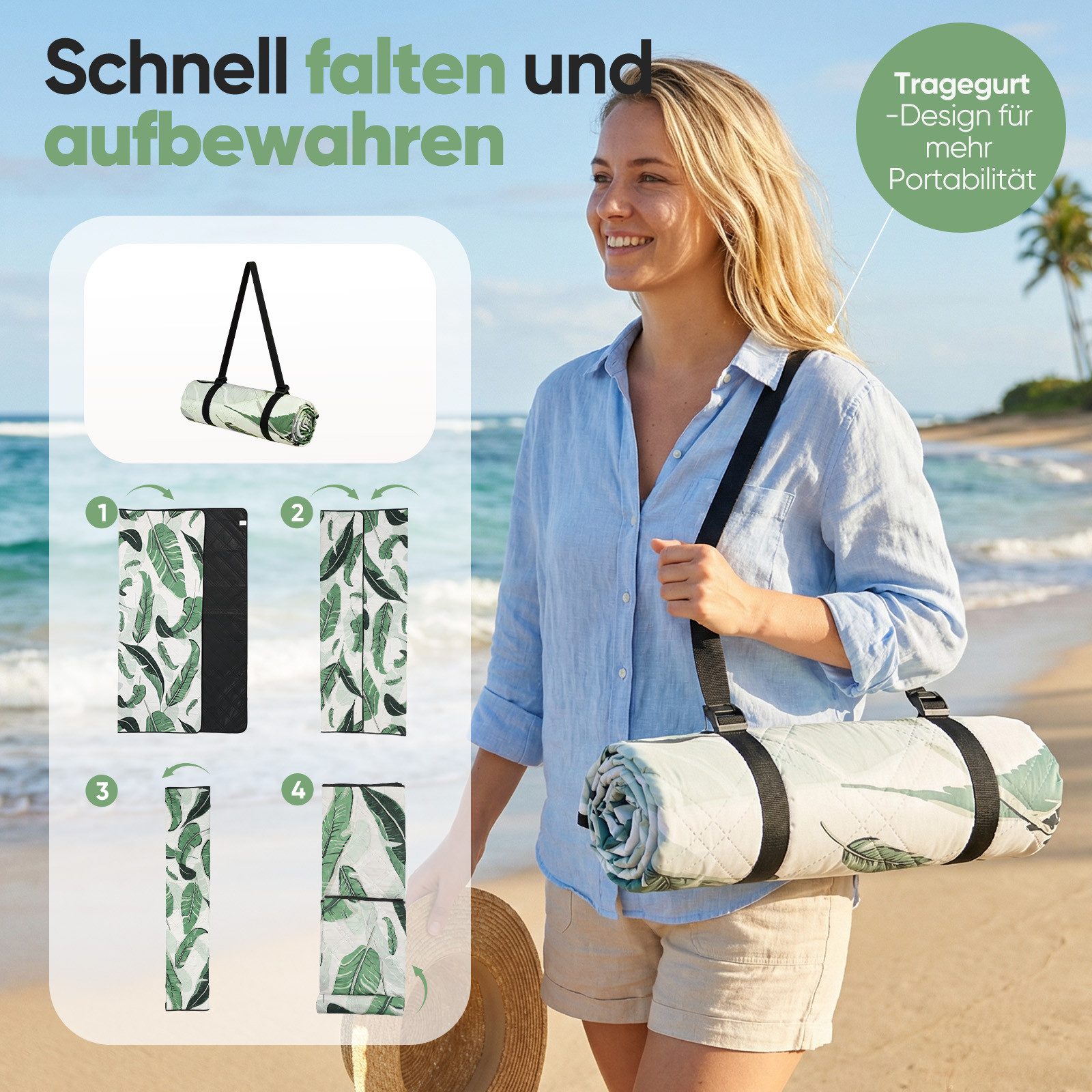 Picknickdecke Picknickdecke 200 x 200 cm Campingdecke Wasserdicht, 3 Schichten, Sekey, Campingdecke Wärmeisoliert mit Wasserdichter Unterseite
