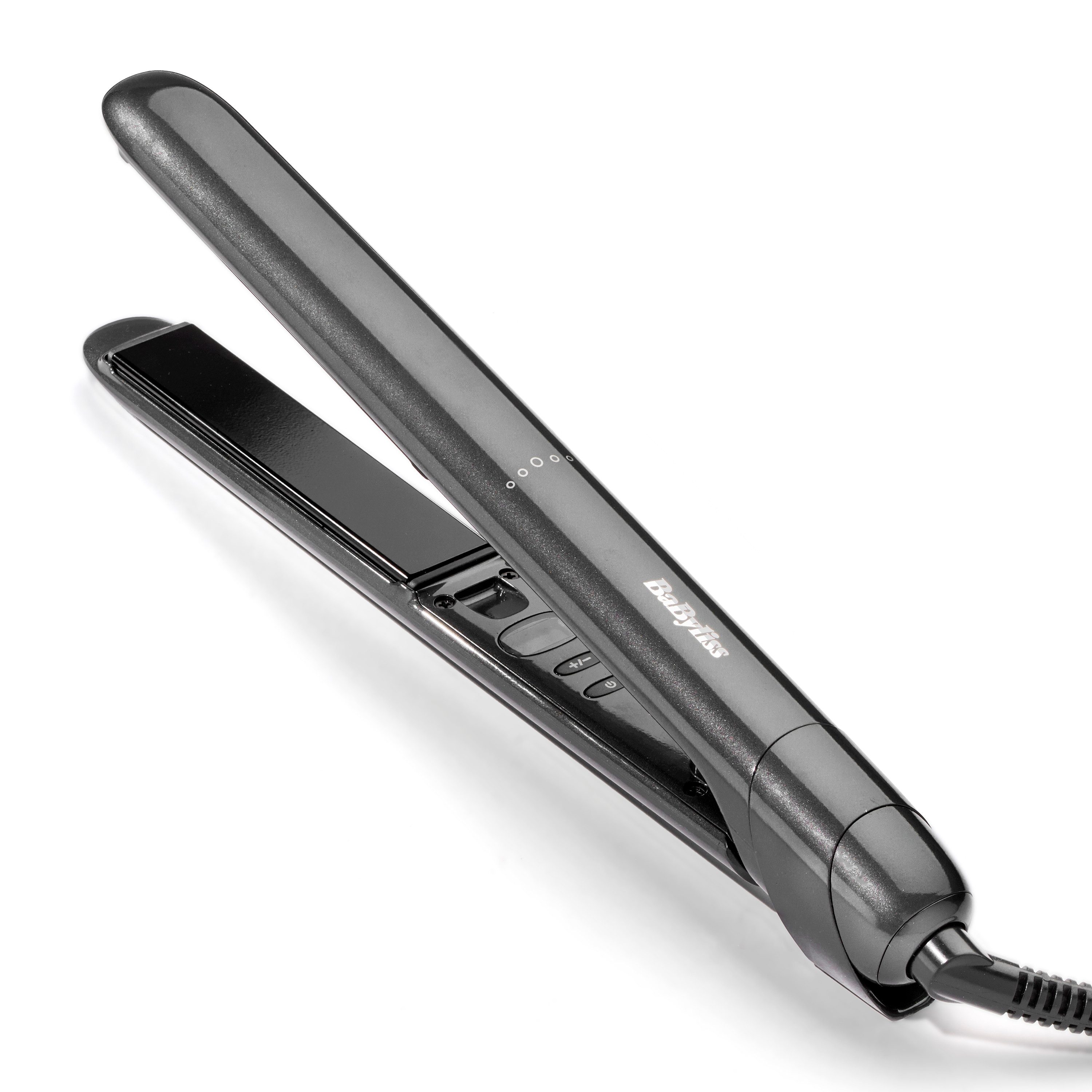 BaByliss Glätteisen Titanium Shine professionelles Glätteisen, ST620E Titan-Keramik, Haarglätter, Titan-Keramikplatten, Ionen-Technologie, 5 Temperaturen