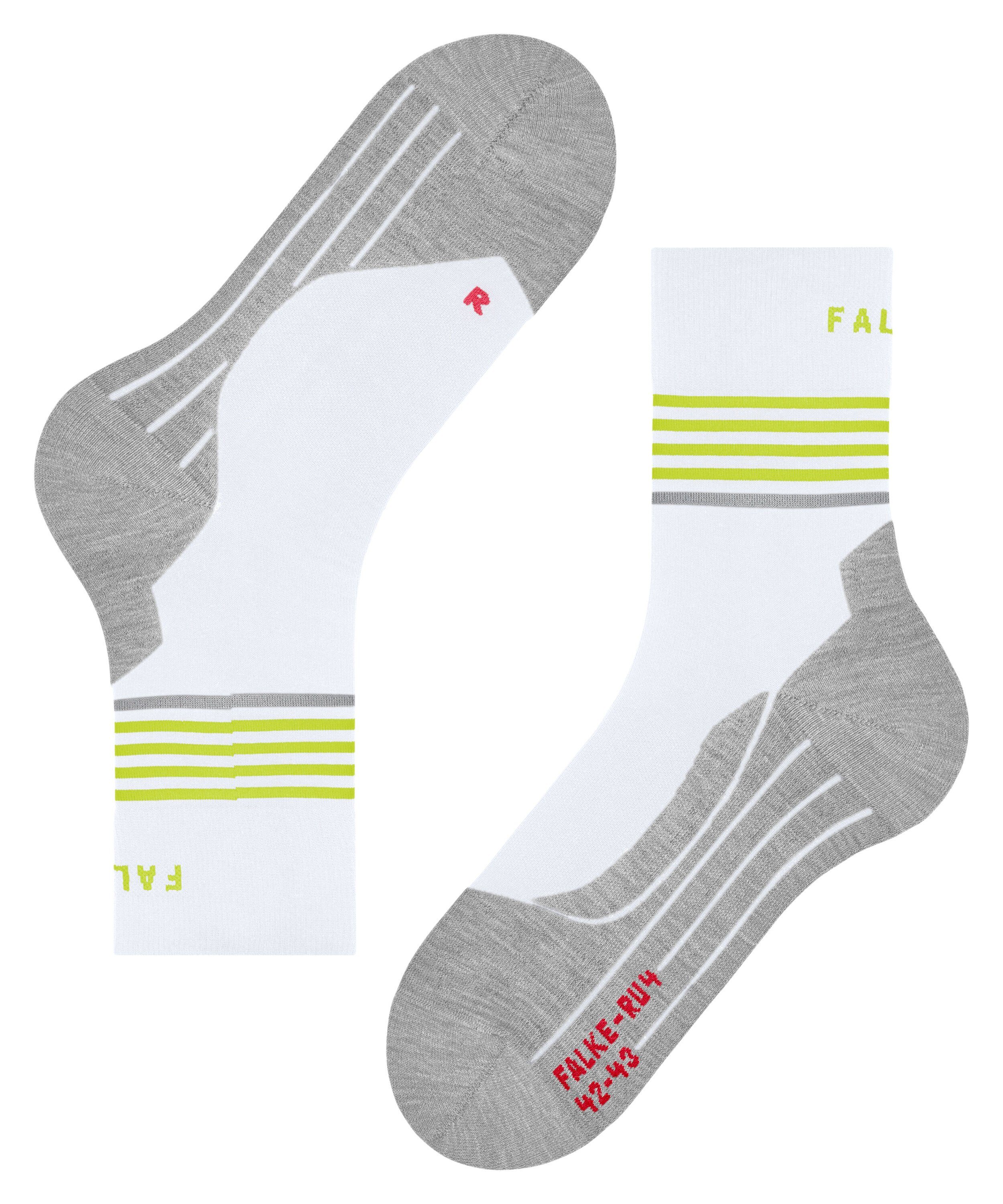 mittlerer Laufsocke Endurance RU4 Reflect white FALKE (1-Paar) leichte Laufsocken Polsterung (2007) mit
