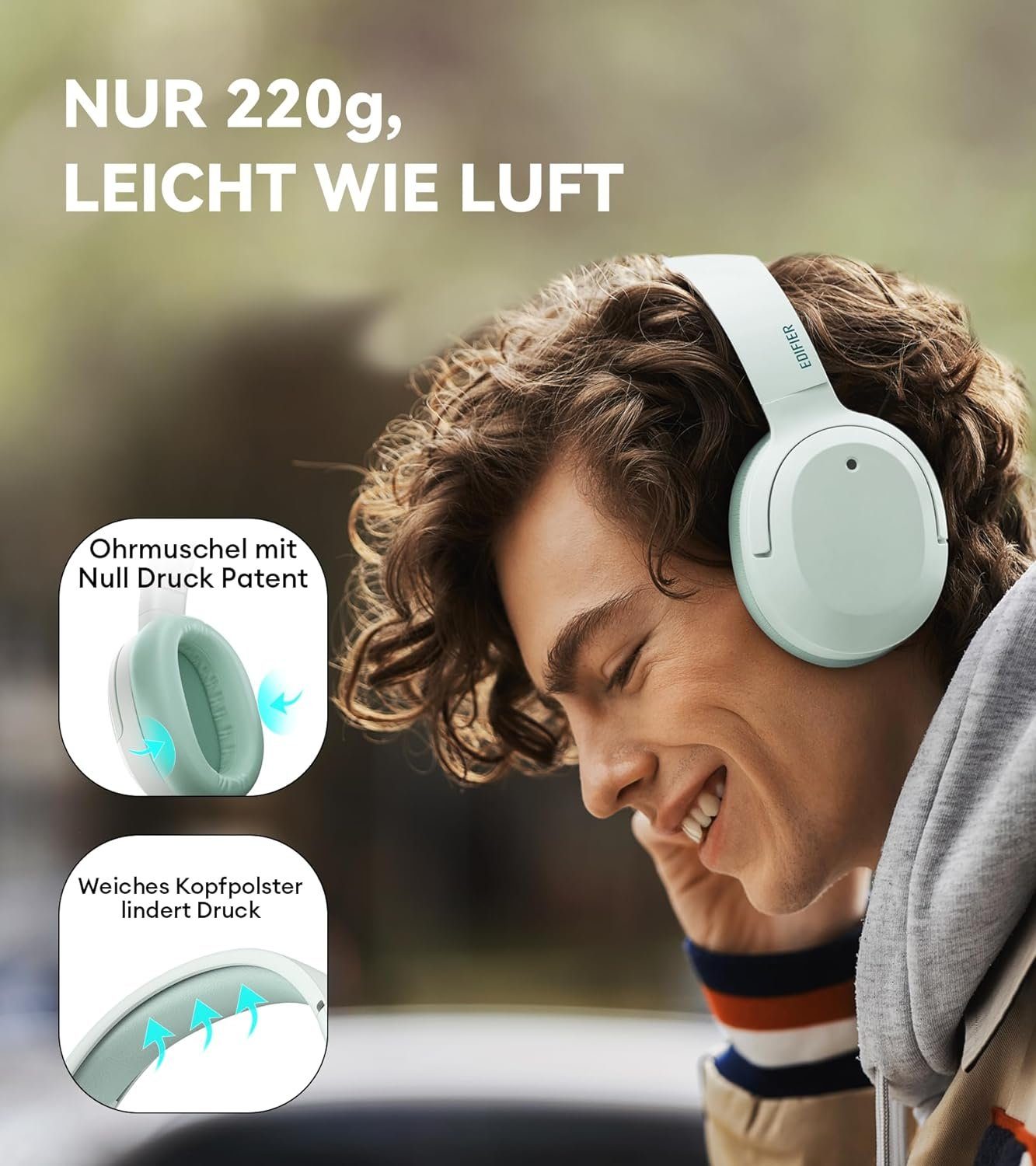 Audio Hi-Res & (Verbesserte LDAC Schnelllade Stunden Edifier® 49 W820NB Plus Bluetooth, Kopfhörer, Gaming-Headset Spielzeit) Wired Wireless