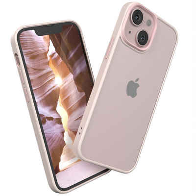 EAZY CASE Handyhülle Outdoor Case für Apple iPhone 13 Mini 5,4 Zoll, Hülle kompatibel mit Qi & Magsafe Transparent Backcover Rosé / Altrosa