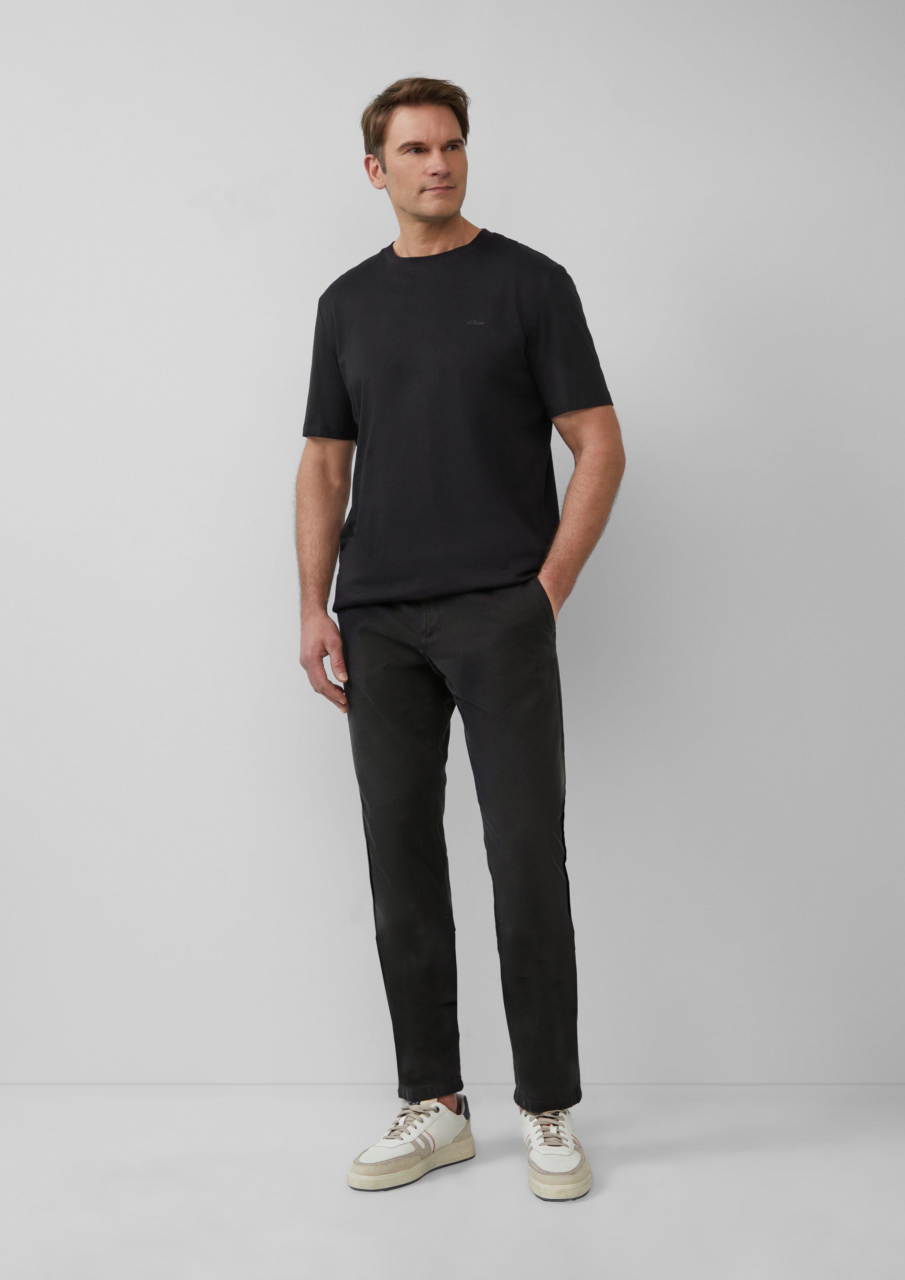 s.Oliver Kurzarmshirt Baumwoll-T-Shirt mit kleinem Logo-Print günstig online kaufen