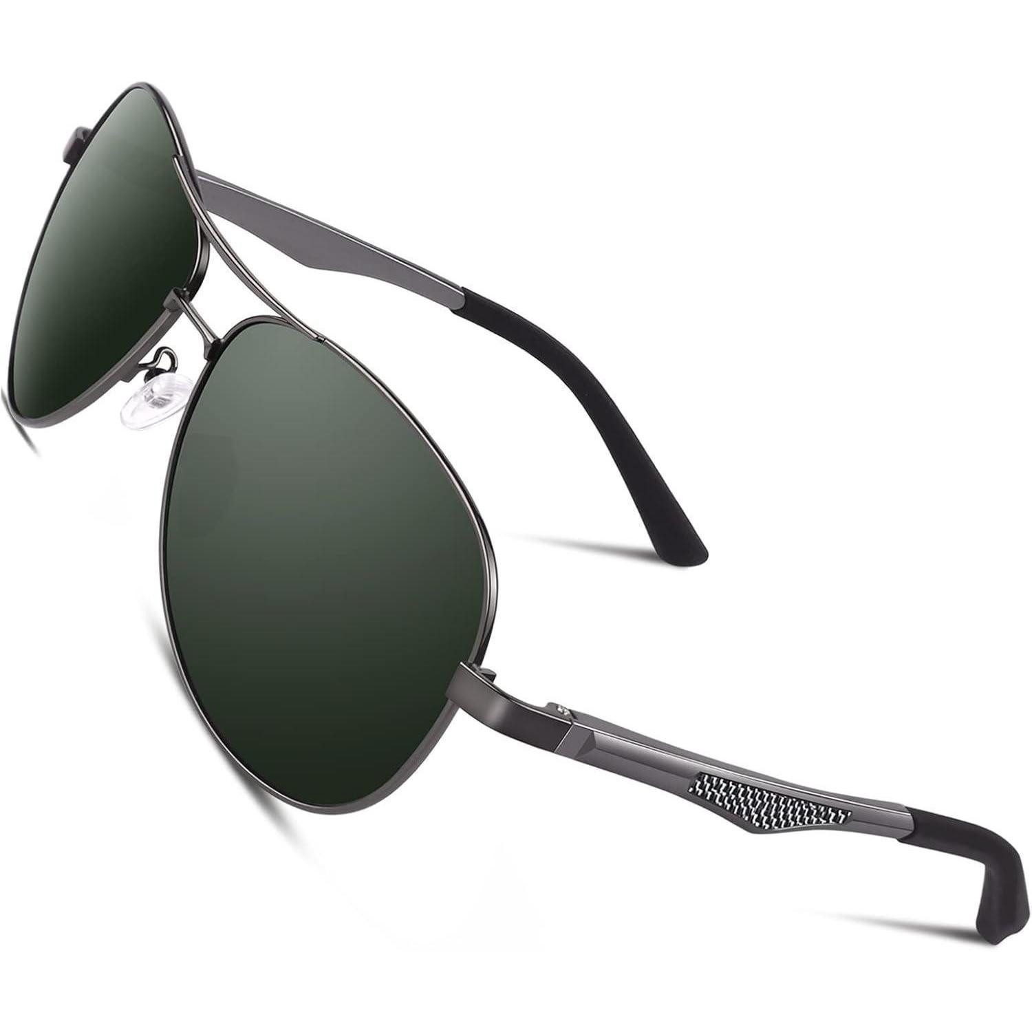 Pilotenbrille Sonnenbrille Herren Pilotenbrille Polarisiert UV400 CAT3 Gun Grün