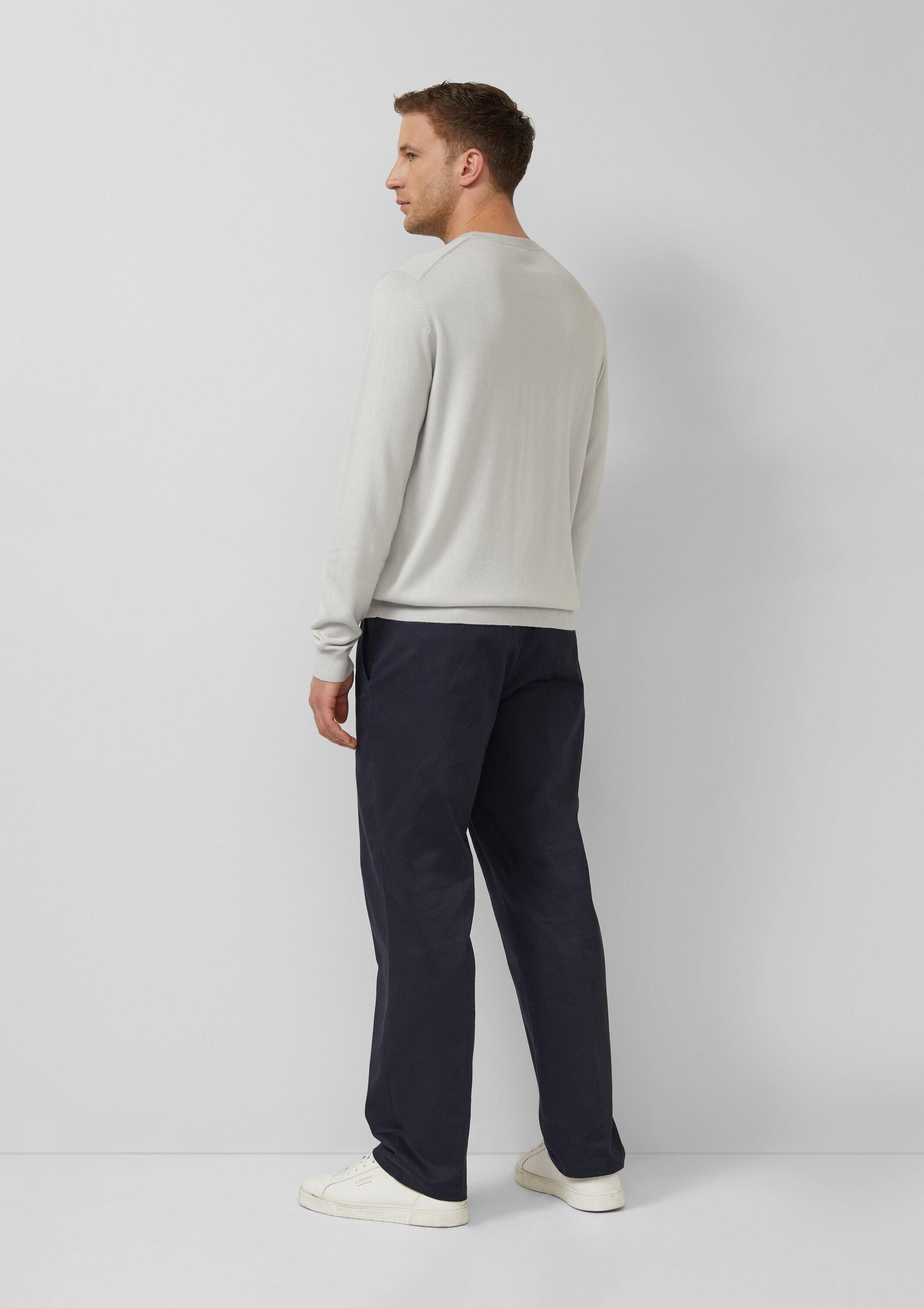 s.Oliver Longpullover Strickpullover Edler Feinstrick-Pullover aus Baumwollmix