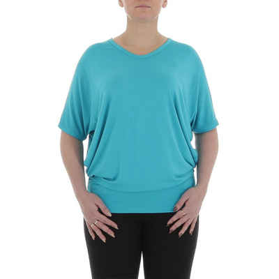 Ital-Design T-Shirt Damen Freizeit T-Shirt in Türkis