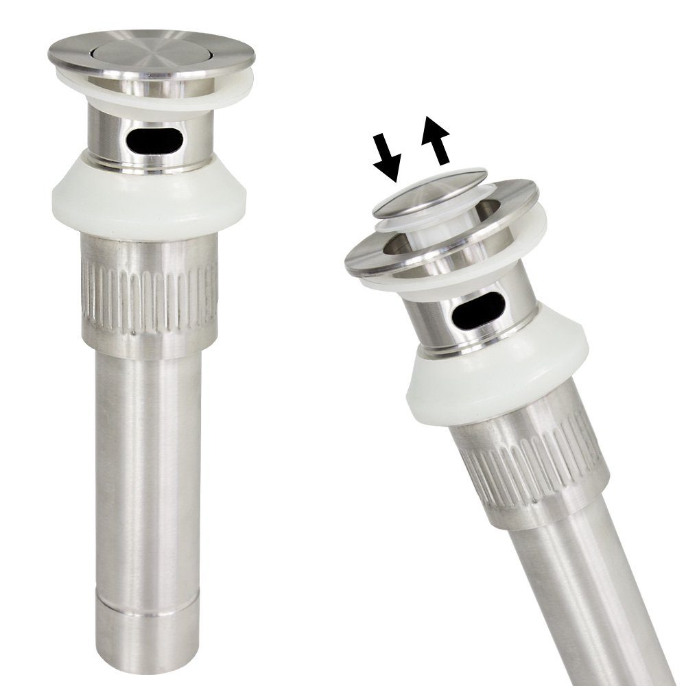 Sanlingo Ablaufgarnitur Edelstahl Abfluss Pop Up Exenter Überlauf Waschbecken Bad Küche