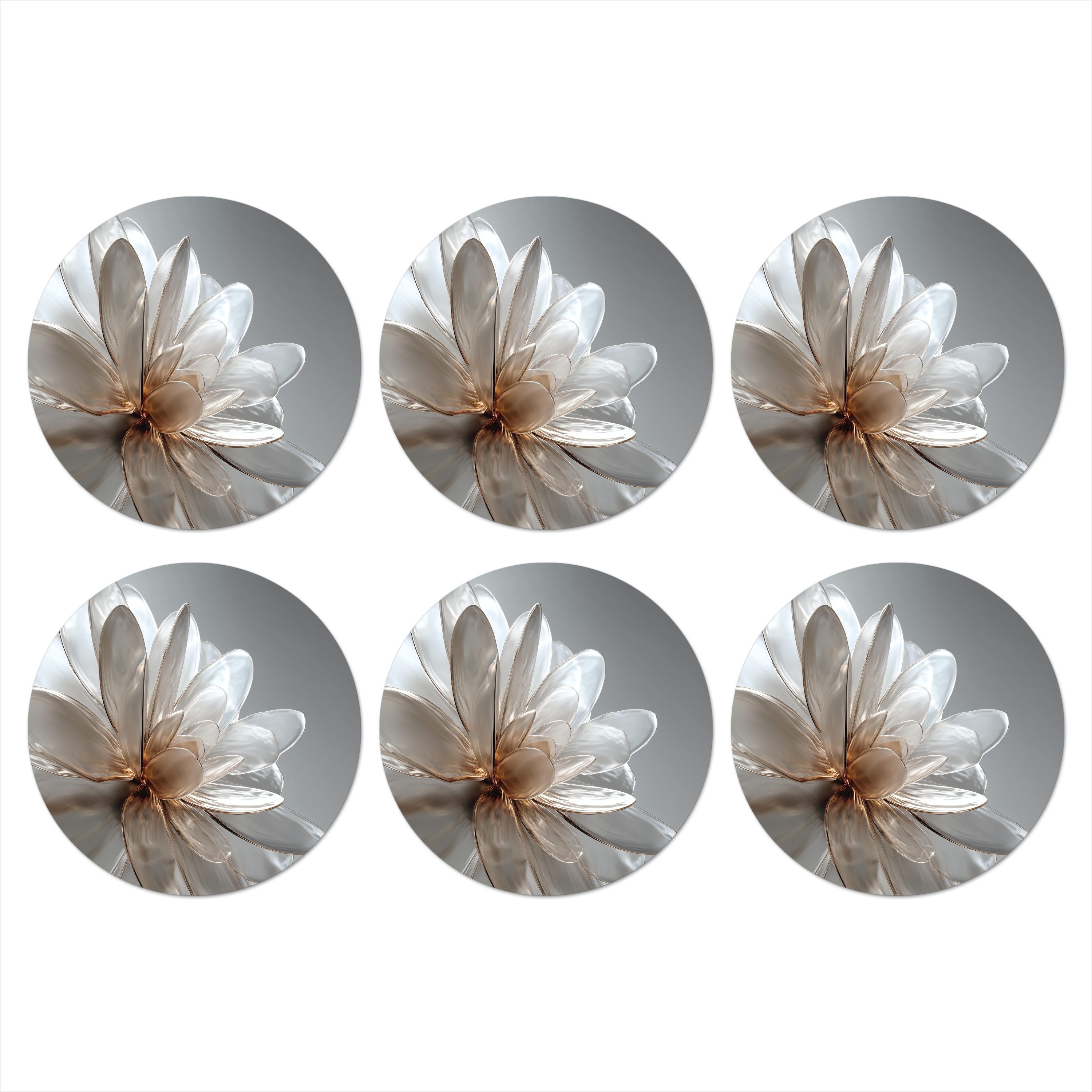 Glasuntersetzer Blume - Weiß - Neutral