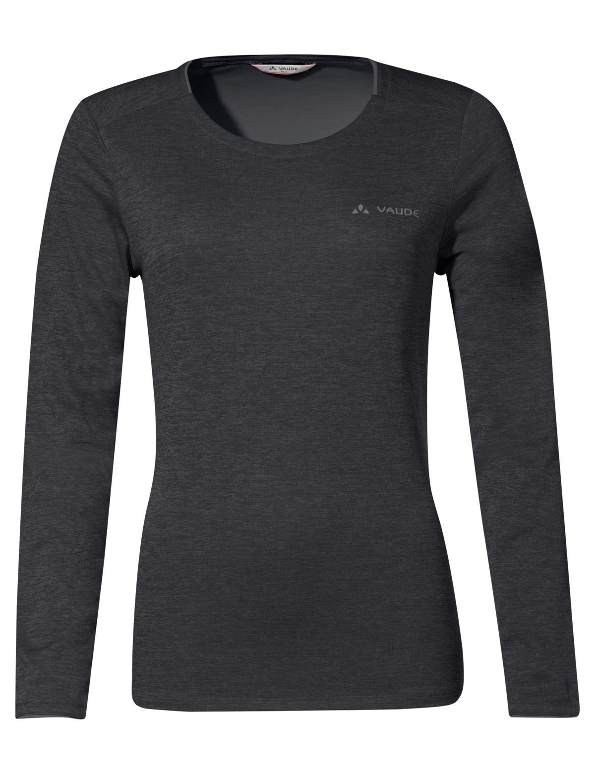 T-Shirt (1-tlg) Women's T-Shirt black LS VAUDE Knopf Grüner Essential