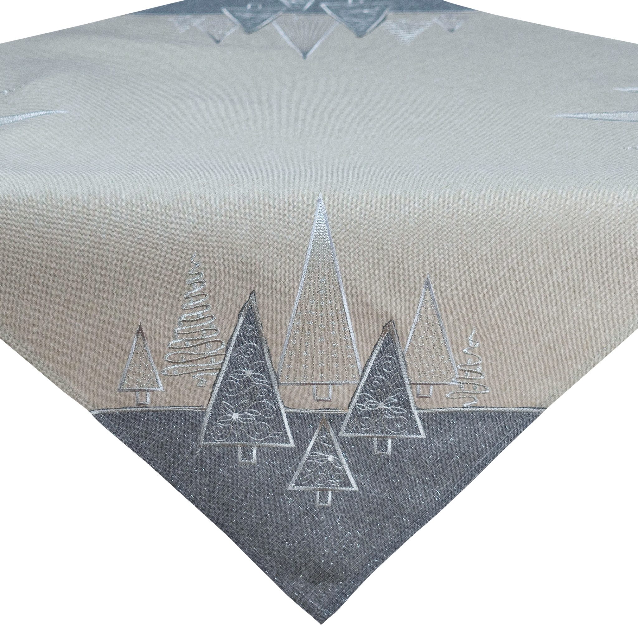 matches21 HOME & HOBBY Tischdecke 85x85 cm Tischtuch grau edel gestickte Ta günstig online kaufen