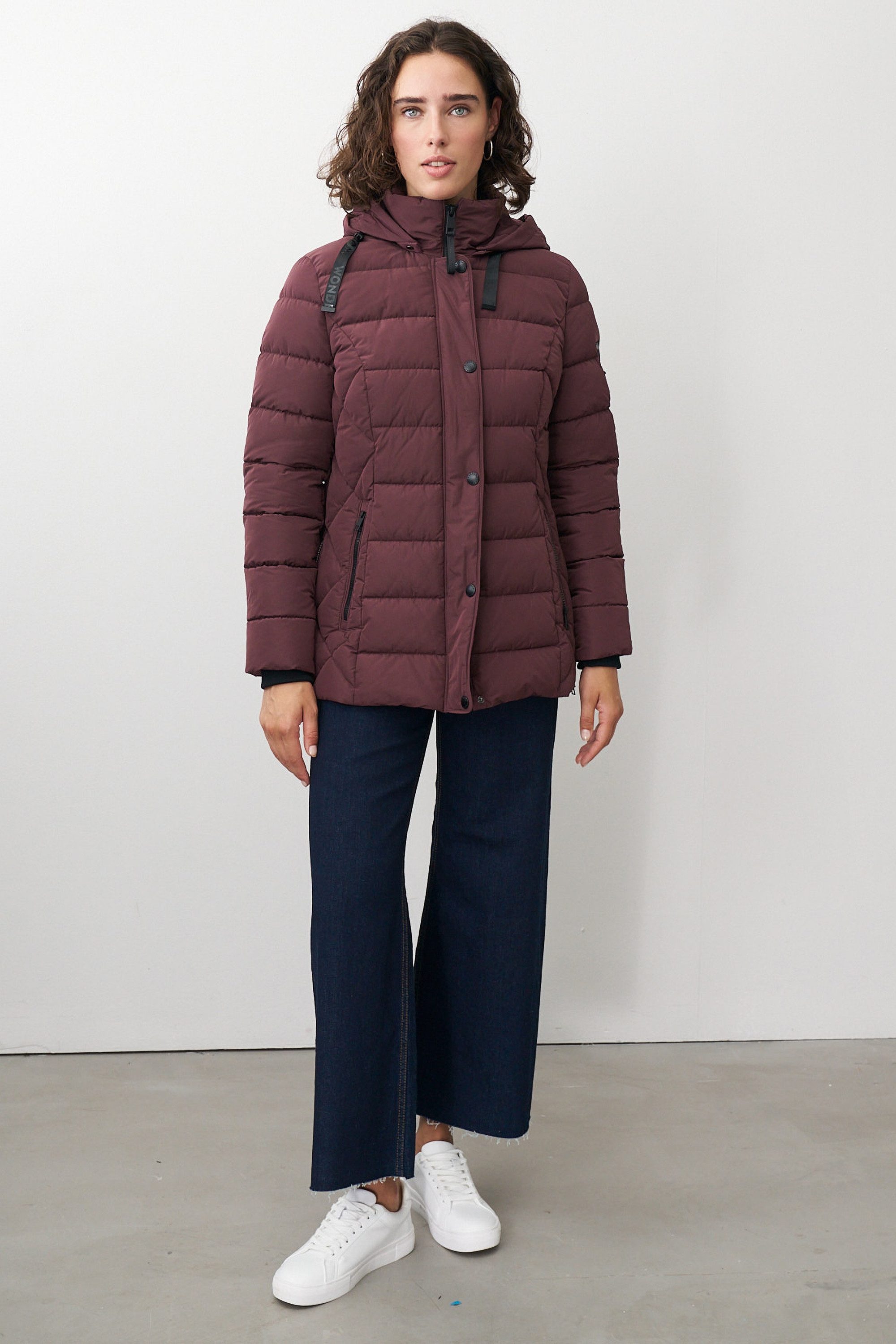 Barbara Lebek Steppjacke Damenjacke oder Herbstjacke mit Steppmuster und abknöpfbarer Kapuze