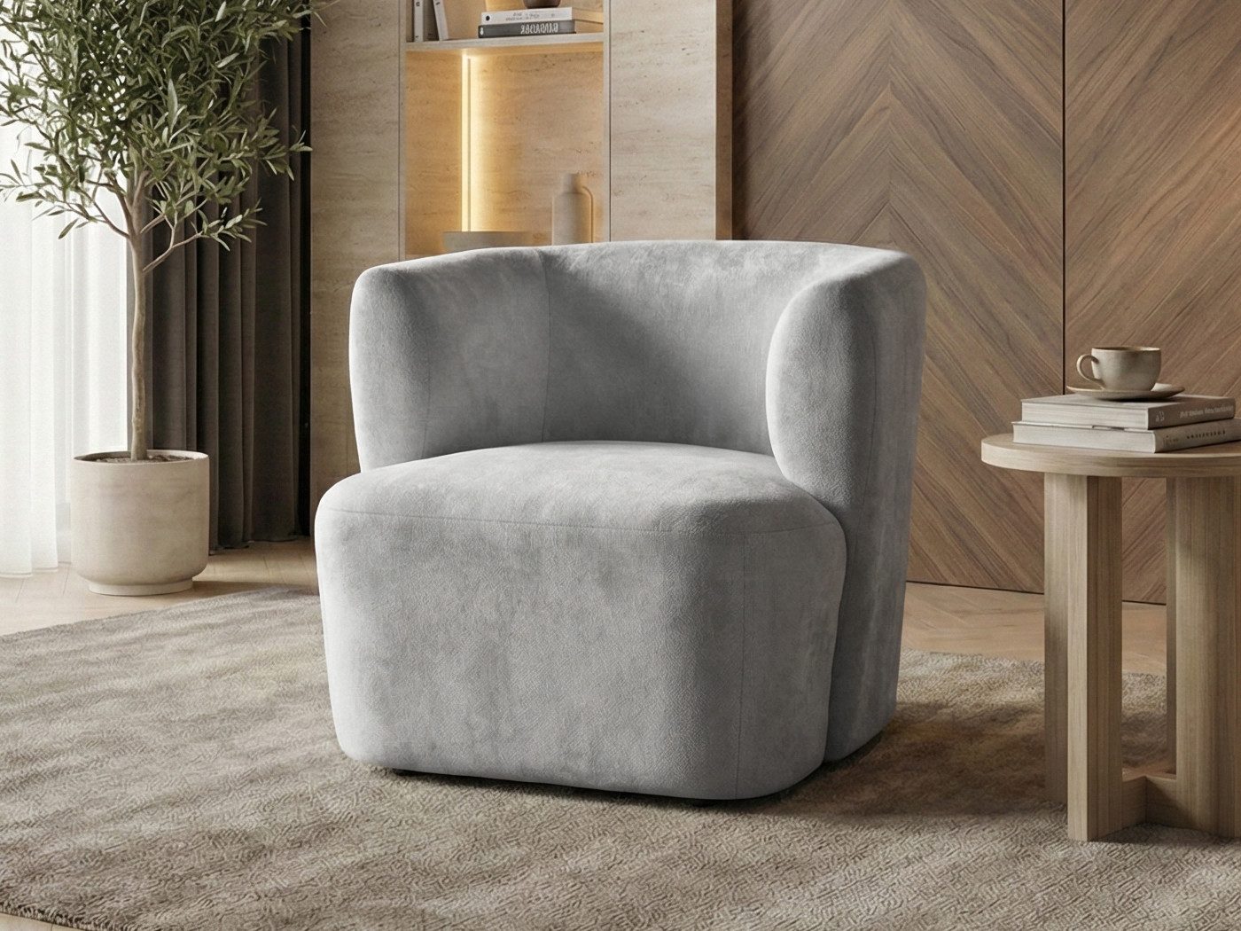 Beautysofa Sessel NORI Moderner Designer-Sitzsessel im skandinavischen Stil (minimalistischer Lounge-Sessel, Polstersessel, mit armlehen), Perfekt für Wohnzimmer, Wartezimmer oder Empfangsbereich