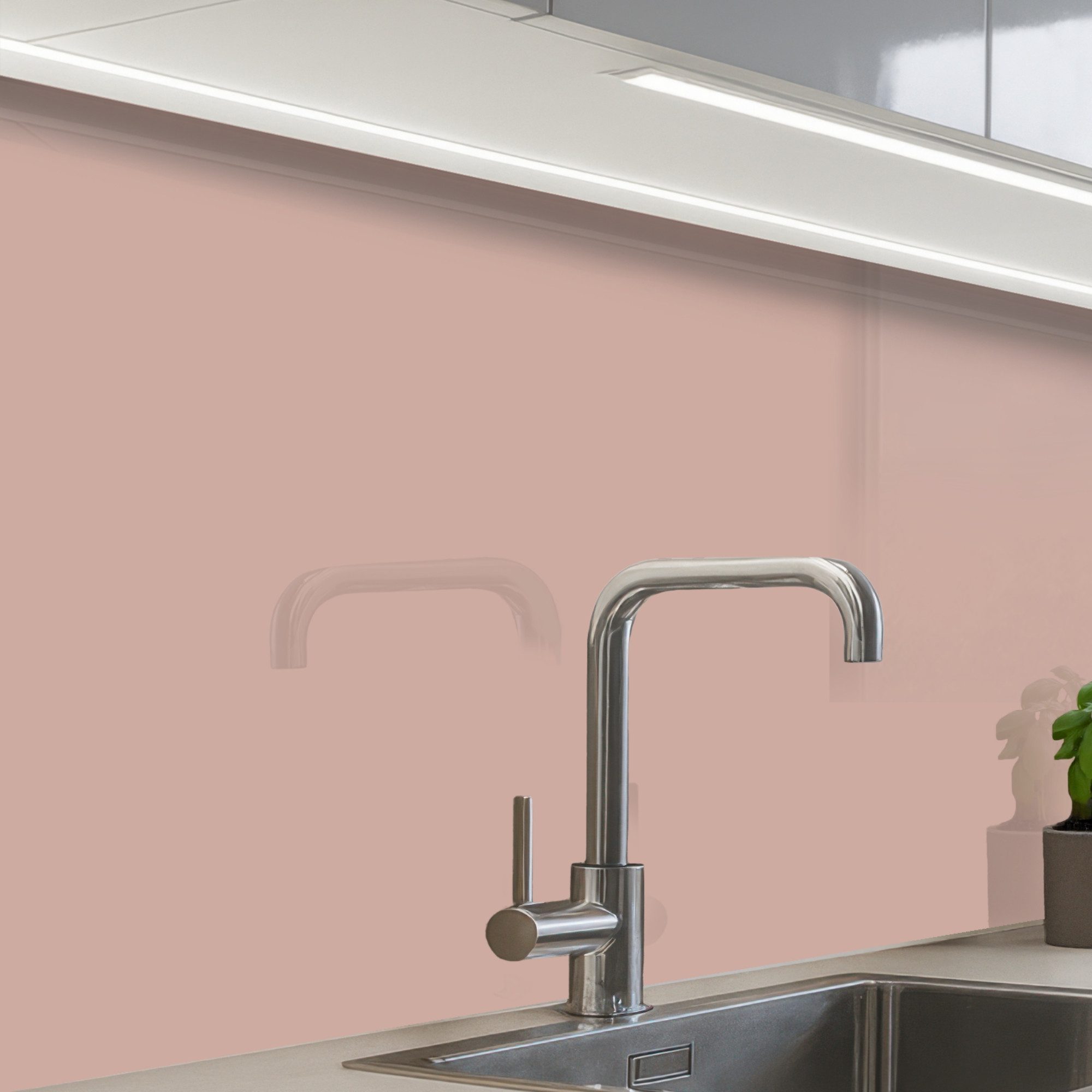 KitchenYeah Küchenrückwand selbstklebend Rosa - Palette - Einfarbig - Einfarbig rosa, (1-tlg), Spritzschutz, Küche, Rückwand, Küchenwand, Küchenfront, 80x60 cm