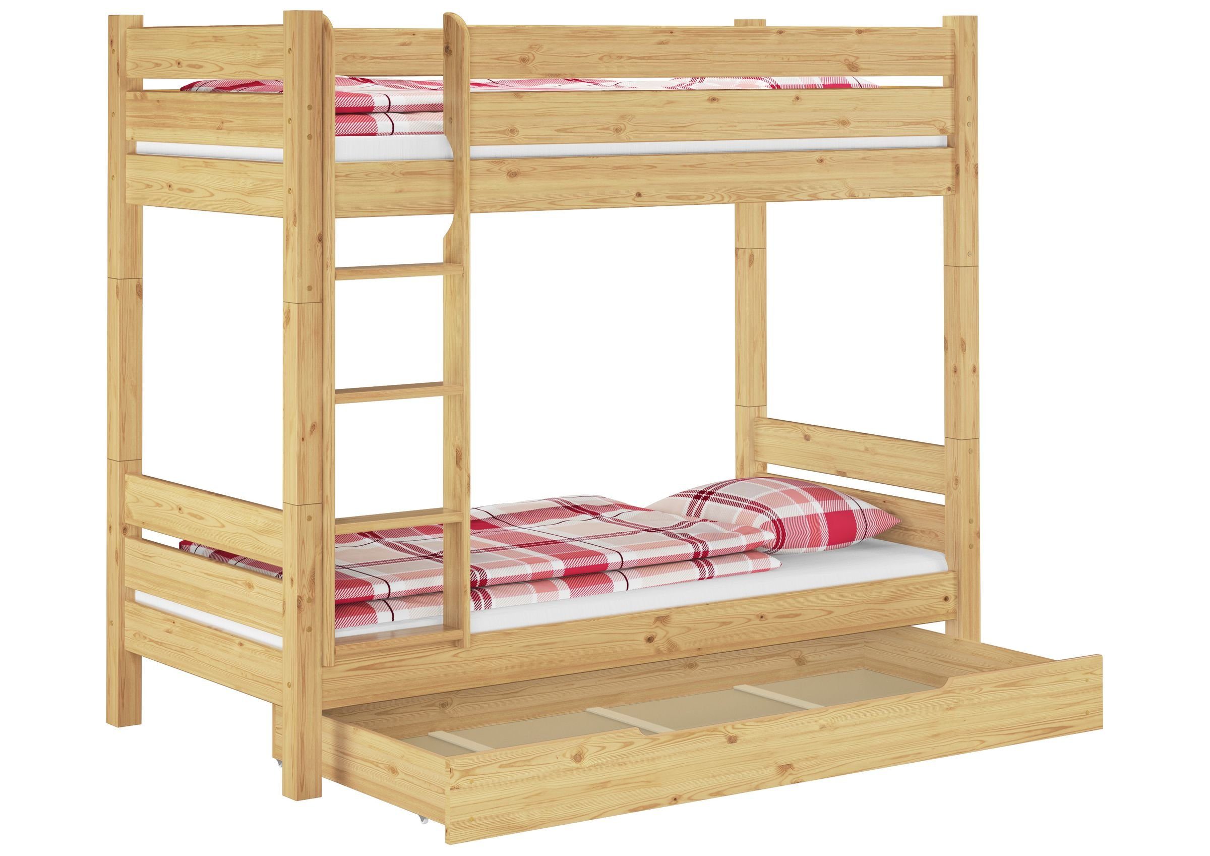 Erst-Holz Teilbares Etagenbett 90 x 200 Stabiles Massives Kieferholz Nische günstig online kaufen