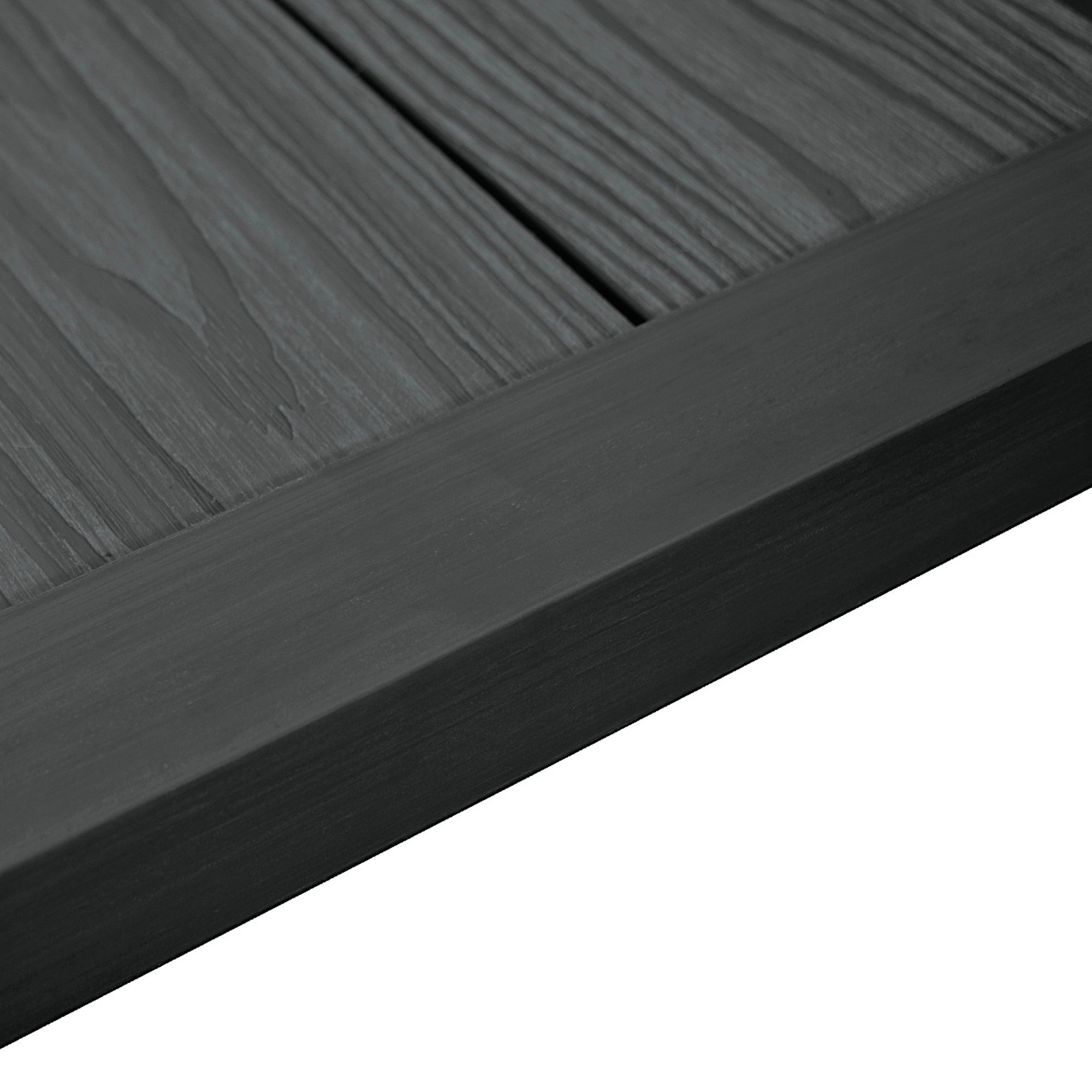 WPC Profi Terrassendielen MUSTER L Abschlussleiste 15 cm schwarz 50x50 mm, (Abschlussleiste, Musterstück 15 cm)