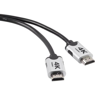 SpeaKa Professional Premium HDMI™-Kabel mit Ethernet 2 m 4k/Ultra-HD HDMI-Kabel, (2.00 cm), Audio Return Channel, Ultra HD (4k) HDMI, vergoldete Steckkontakte