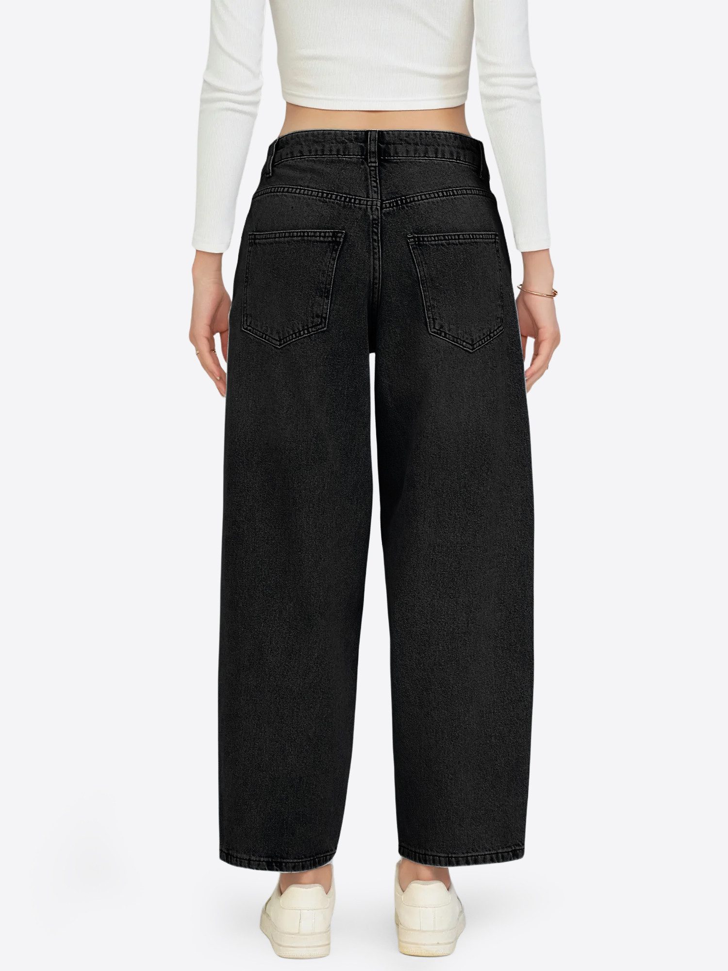 Imily Bela Loose-fit-Jeans Damen Ballonjeans mit Waschungseffekt (Packung, 1-tlg., 1per-Pack) 5-Pocket-Style
