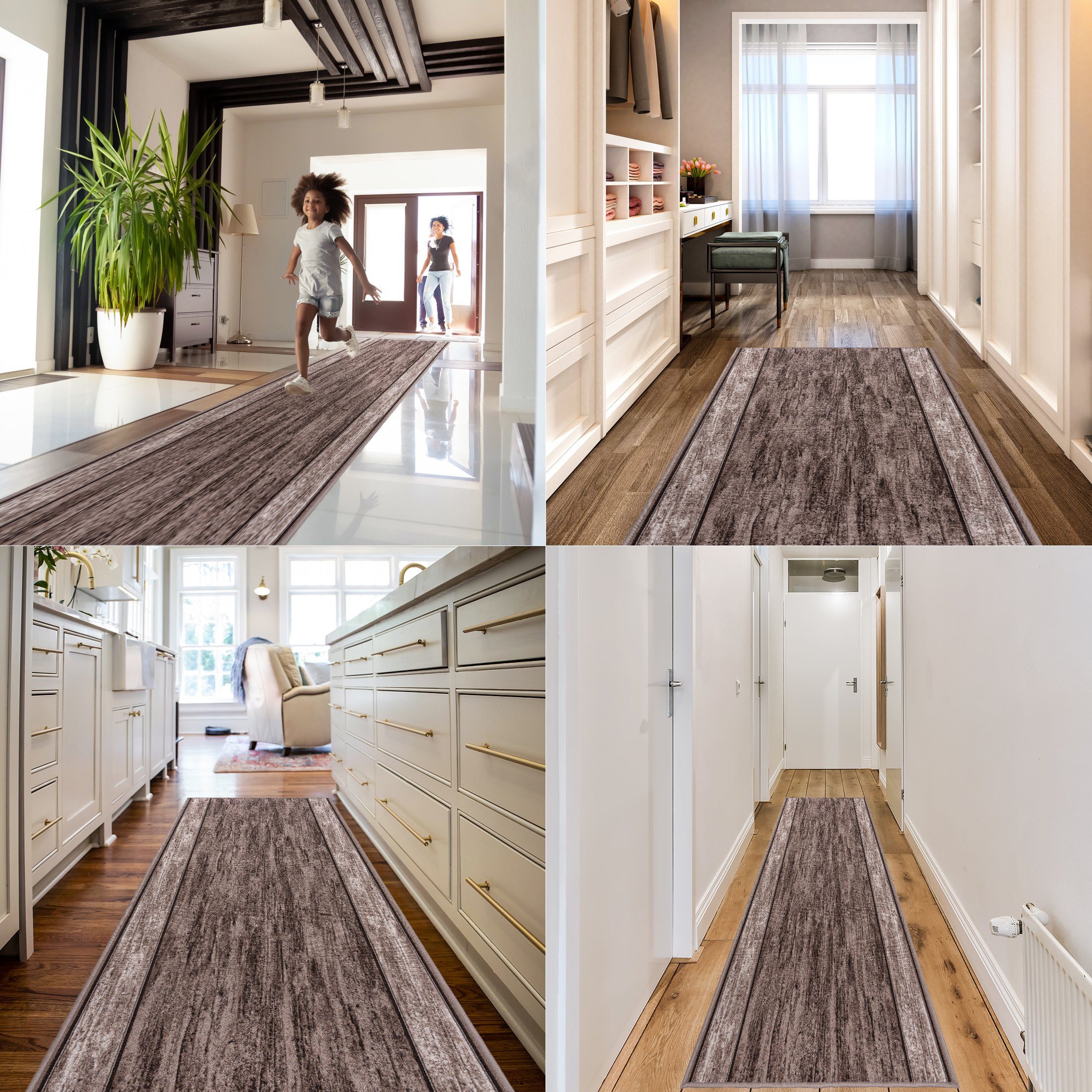 Mazovia Läufer Läufer Teppichläufer Brücke - Vorzimmer Küche - Grau, 67 x 1 günstig online kaufen