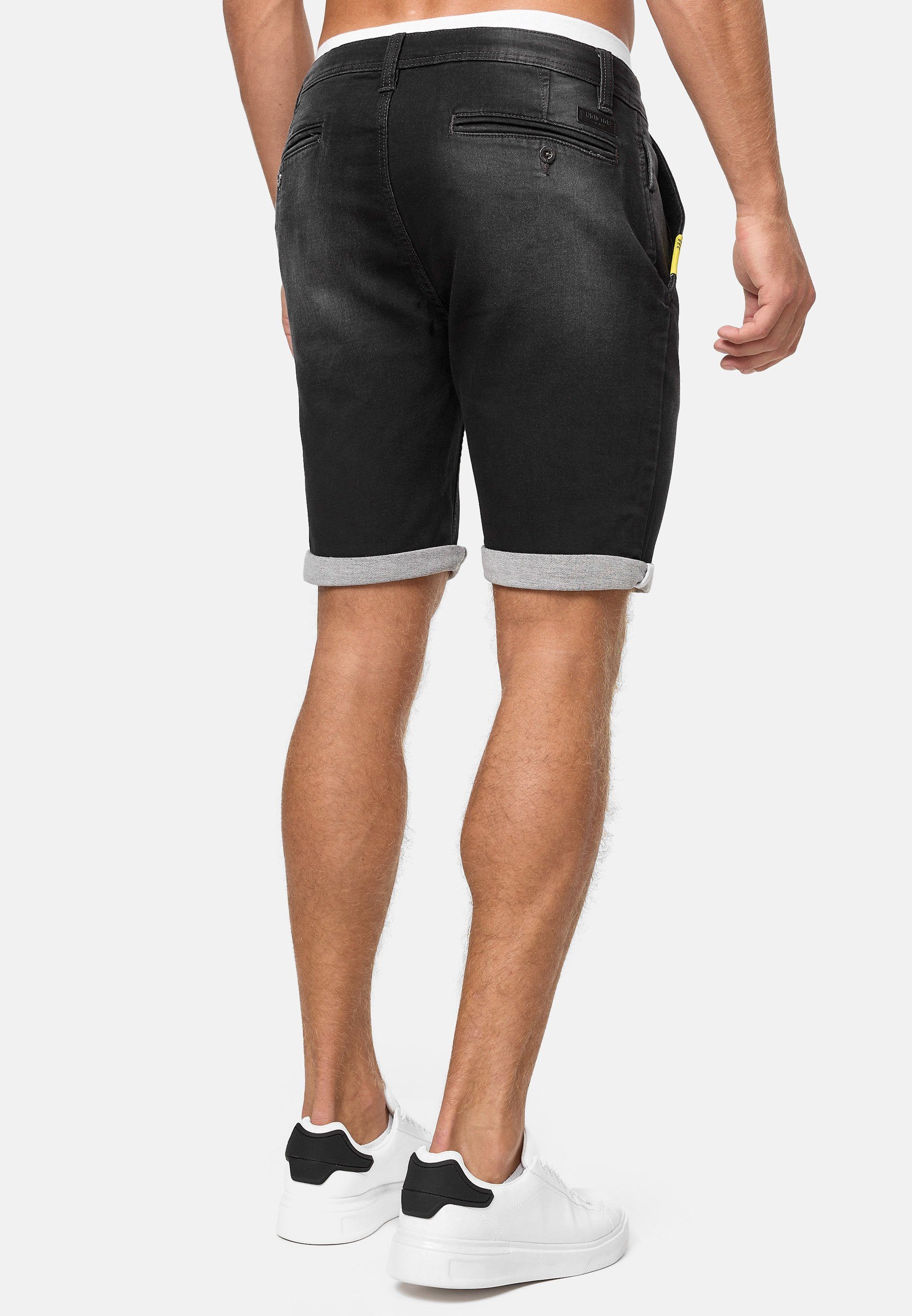 Indicode Jeansshorts Herren Azibo Jeans Shorts Herrenshorts elastischer Bund samt Tunnelzug