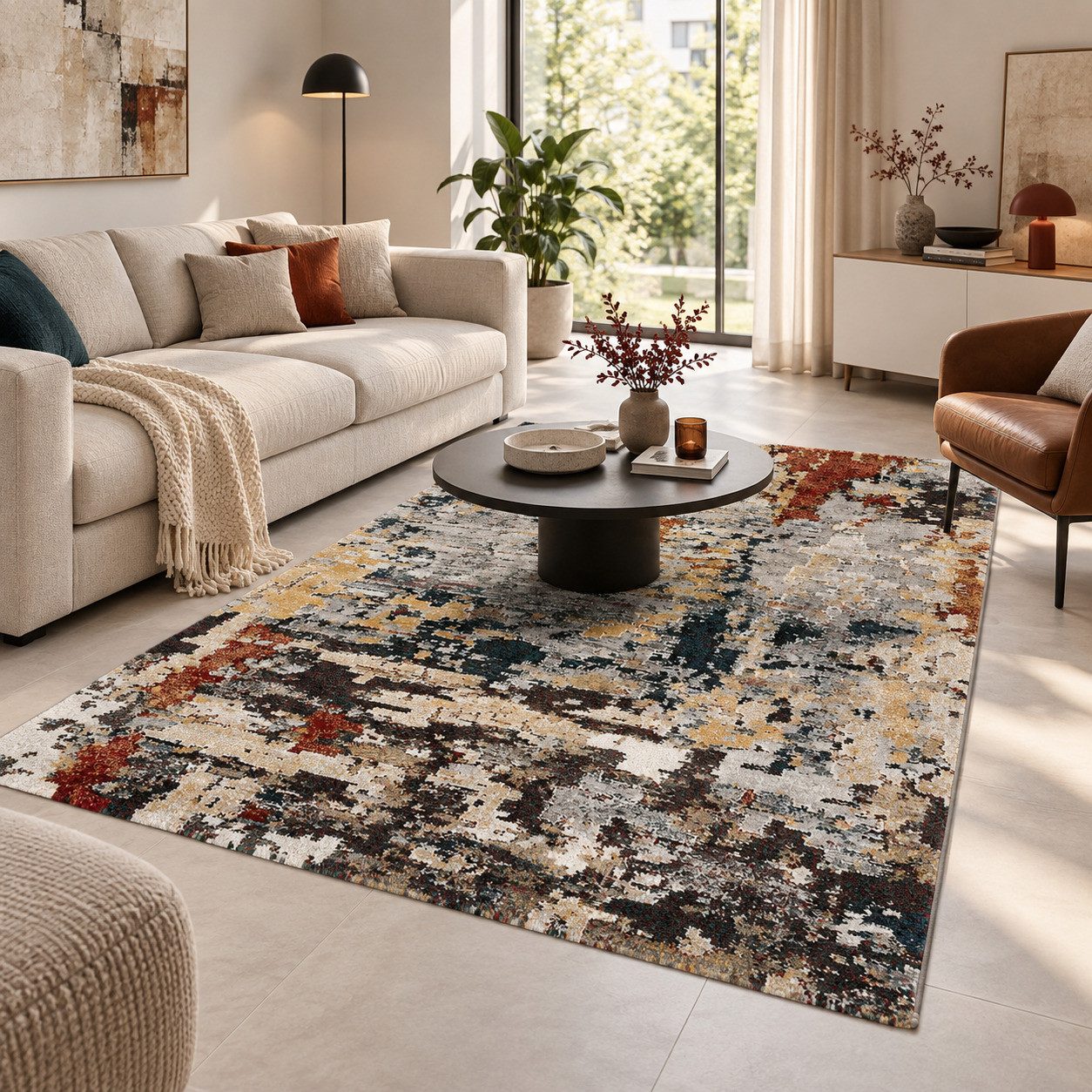 Pergamon Designteppich Designer Teppich Maui Modern Mix Verlauf, Rechteckig, Höhe: 13 mm