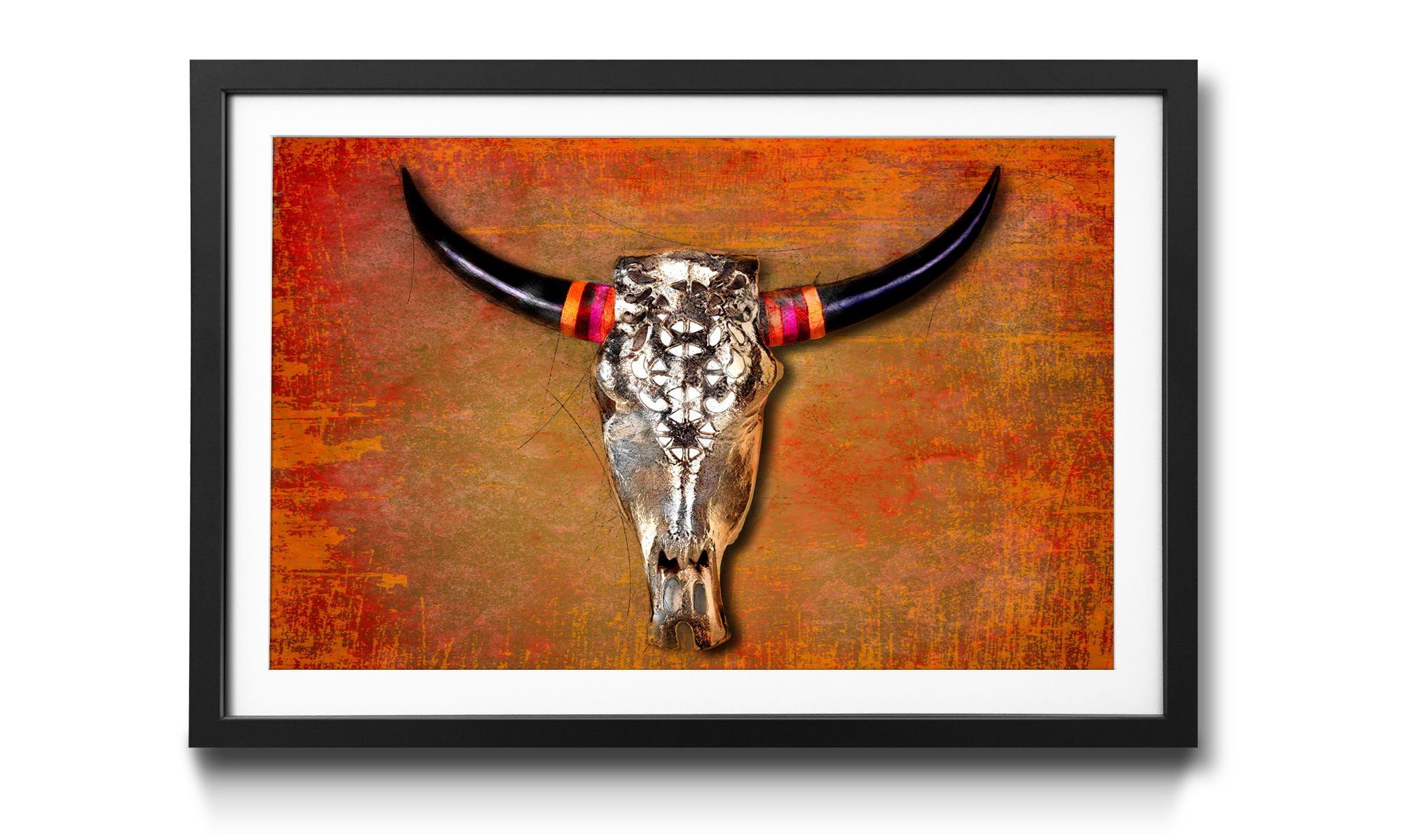 WandbilderXXL Bild mit Rahmen The Mexican, Tierschädel, Wandbild, in 4 Größen erhältlich