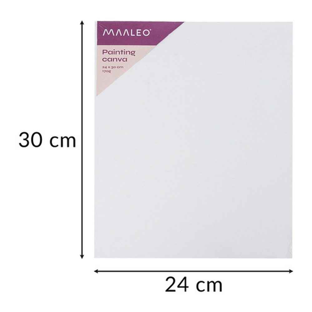 MAALEO Malpalette Malset Leinwand Pinsel Palette, Enthält Acrylfarben, 10 Pinsel, 3 Baumwollleinwände und eine Palette
