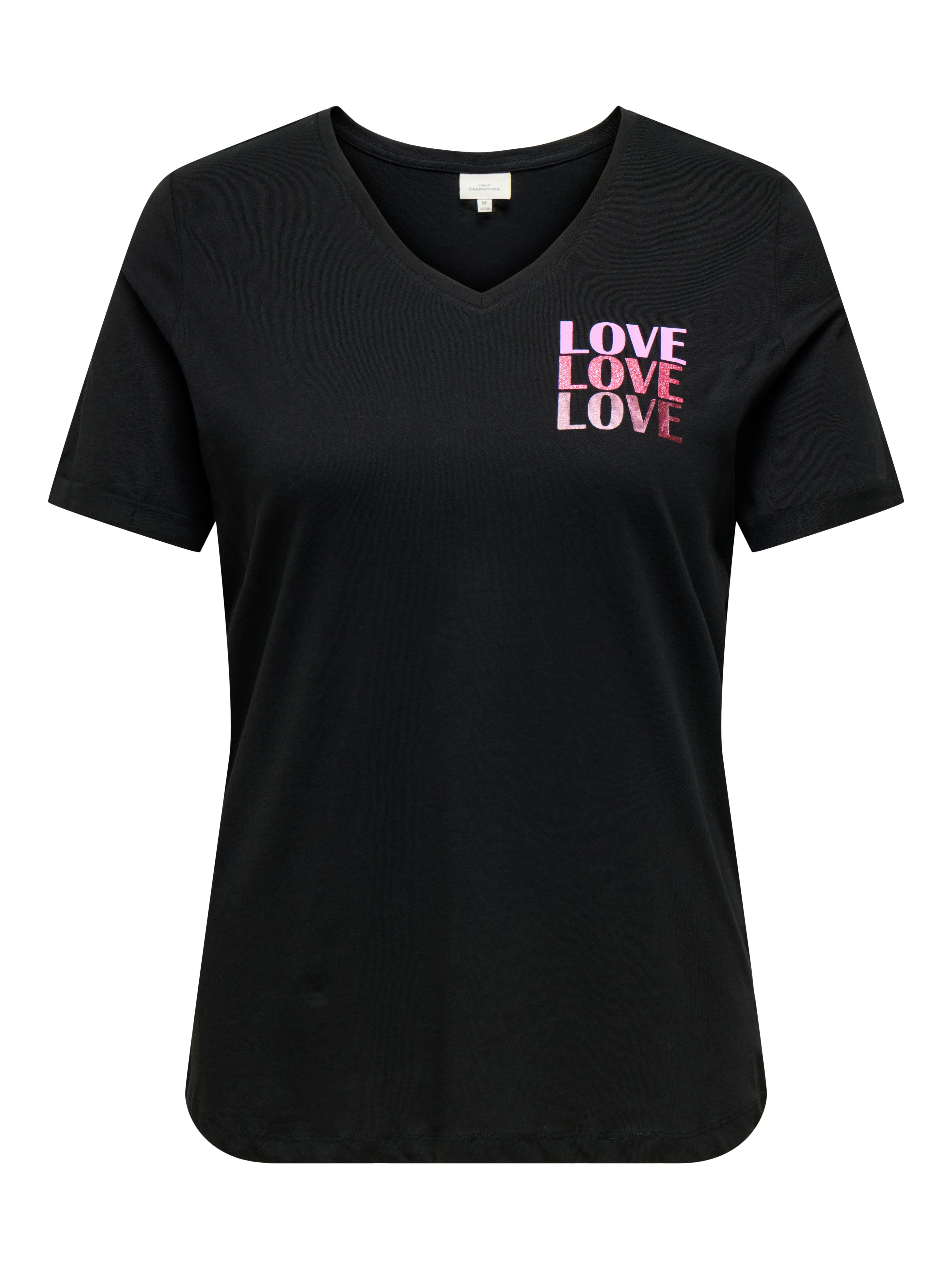 ONLY CARMAKOMA Kurzarmshirt CARBEA LIFE SS V-NECK TEE Baumwolle, regular fit