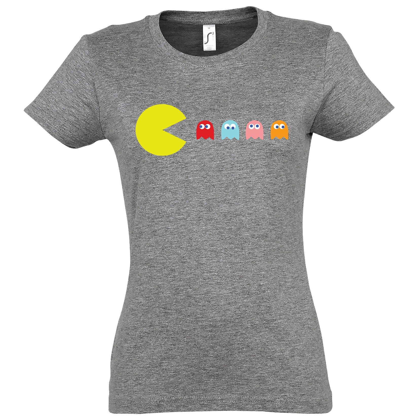 Gaming Damen mit Grau Shirt Youth Frontprint Vintage Designz T-Shirt trendigem