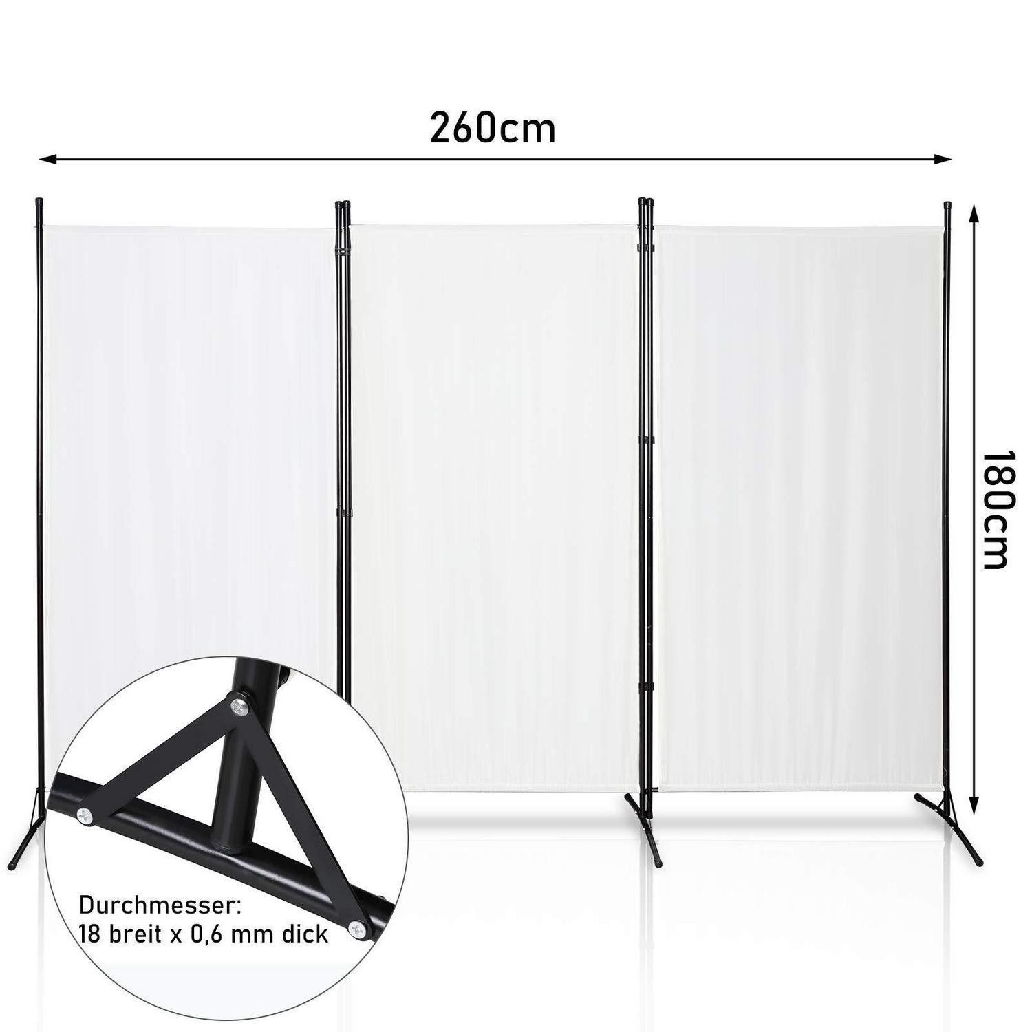 LuxusKollektion Paravent Paravent 260x180cm, Beige (1 St)