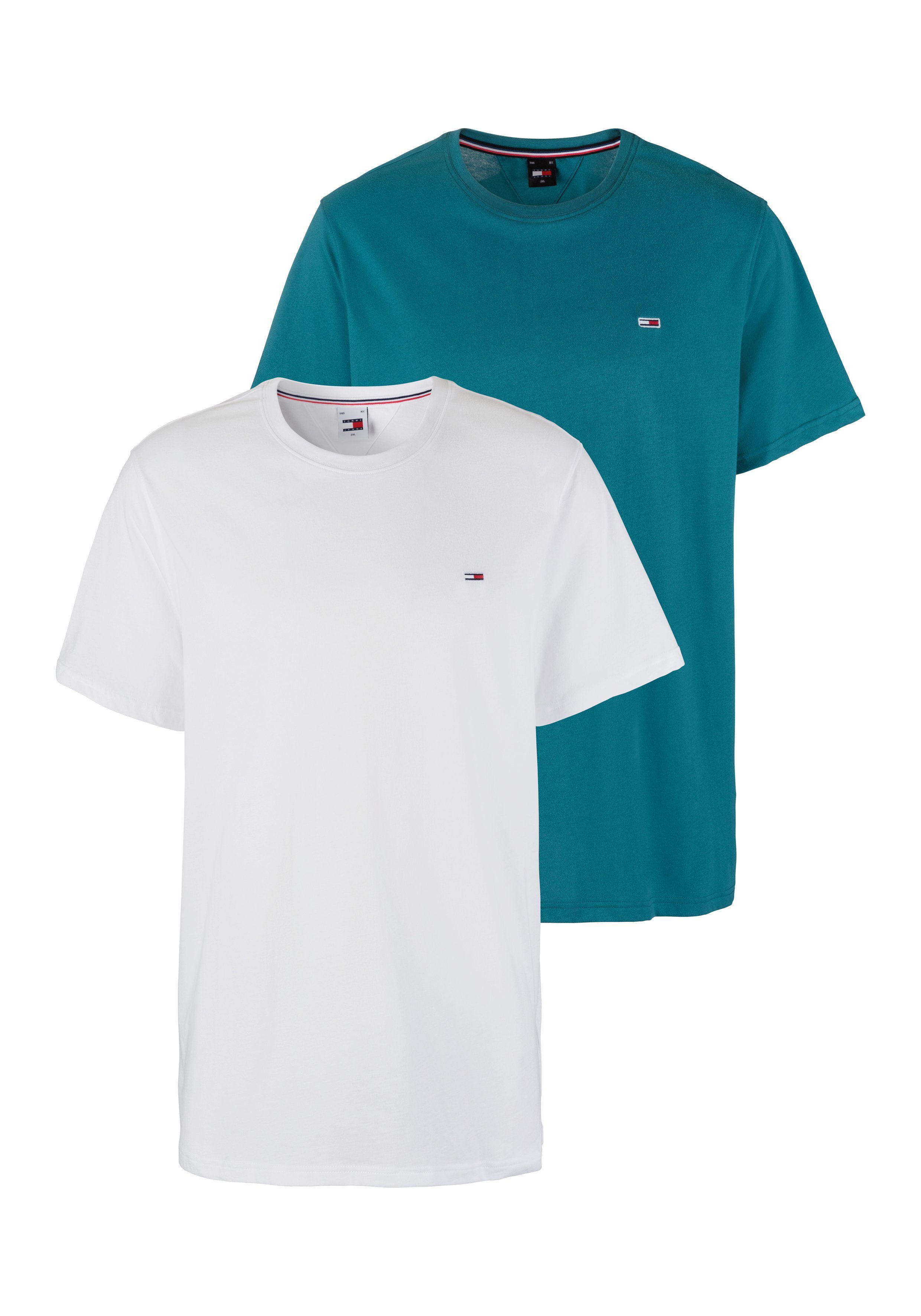 Tommy Jeans Plus T-Shirt TJM XSLIM 2PACK JERSEY TEE EXT (Packung, 2-tlg) Markenstickerei