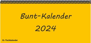 E&Z Verlag Gmbh Schreibtischkalender Bunt - Kalender XL 2024 in der Trendfarbe goldgelb