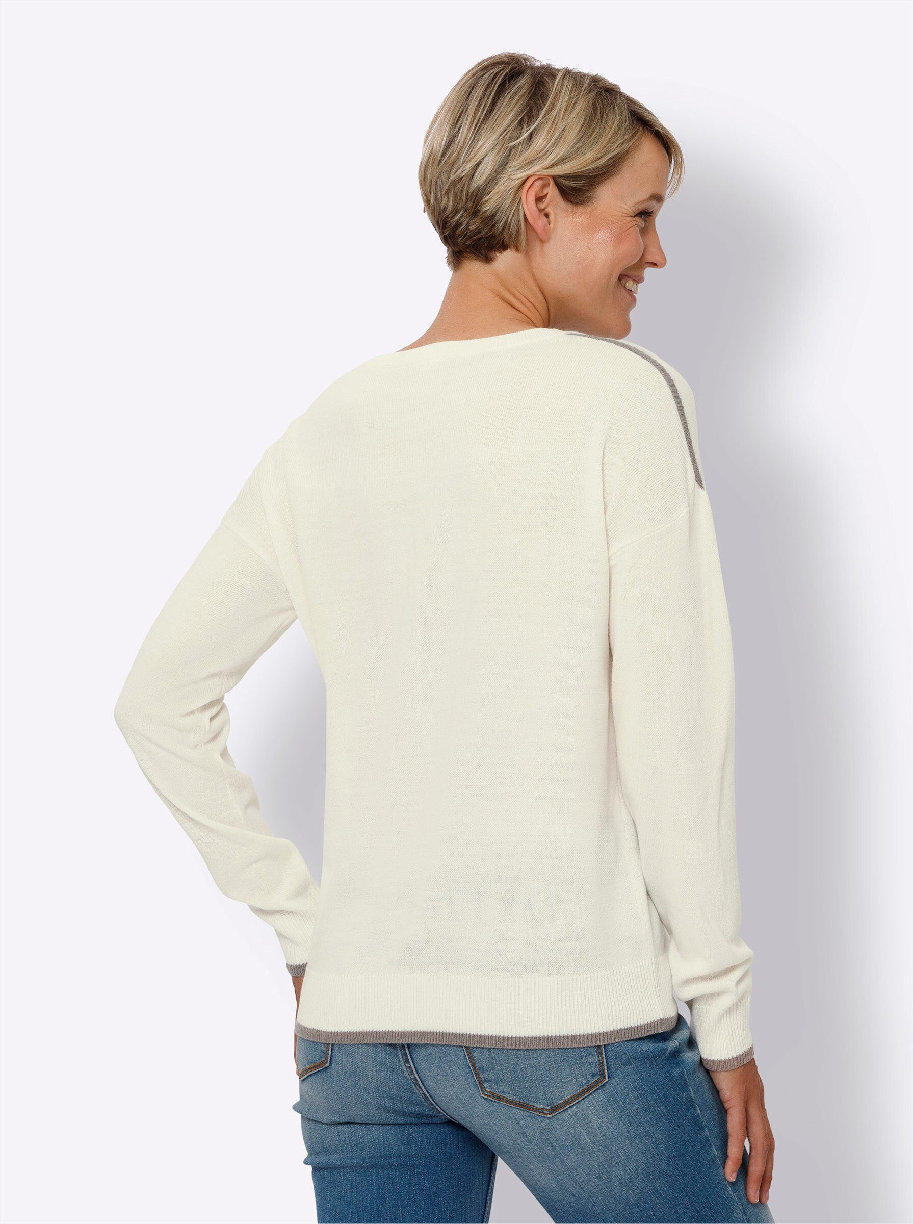 Sieh an! Strickpullover Rundhals-Pullover Langarm Jersey, Jacquard günstig online kaufen