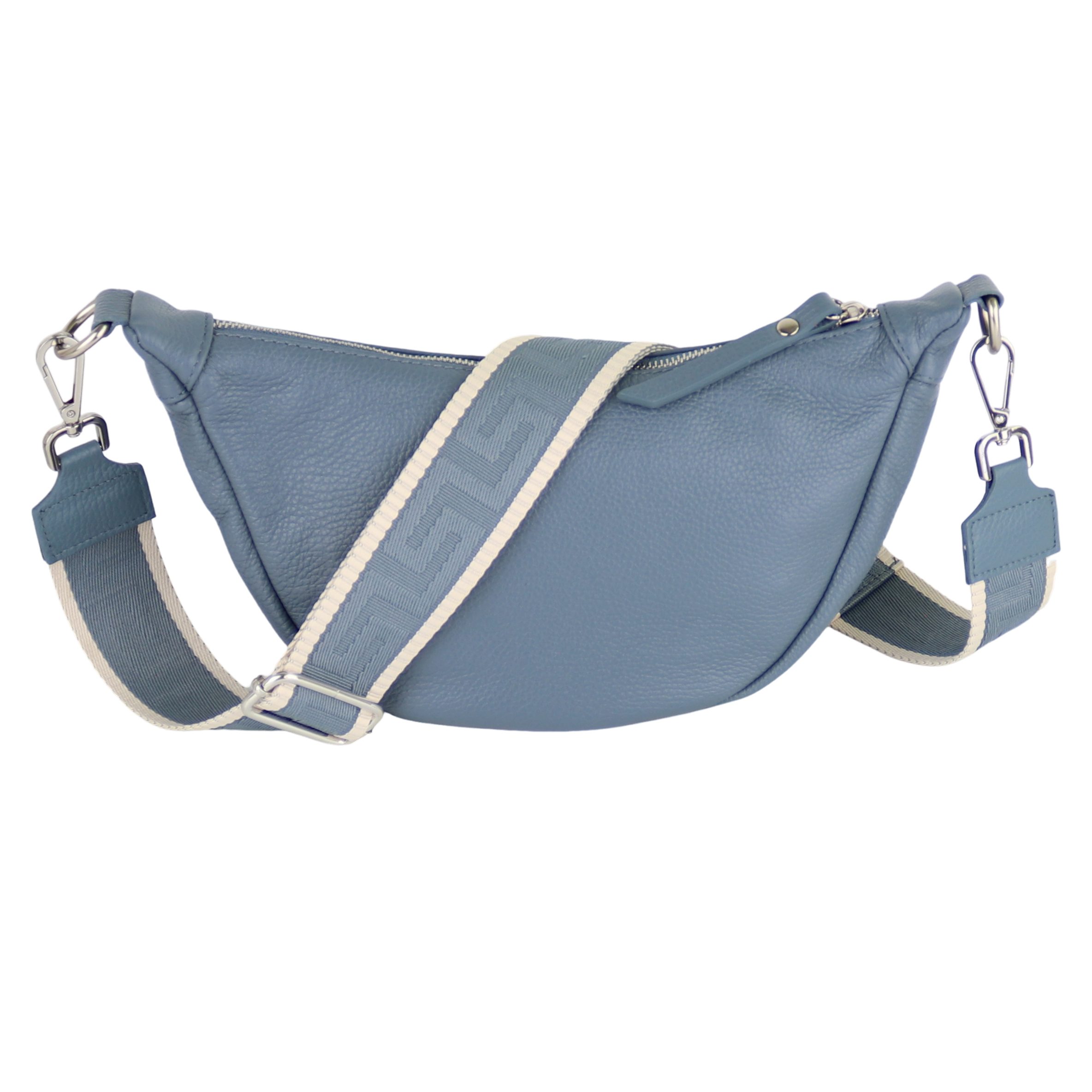 Schultertasche Damen Runde aus Echtleder, Made in Italy, Brusttasche,Umhängetasche