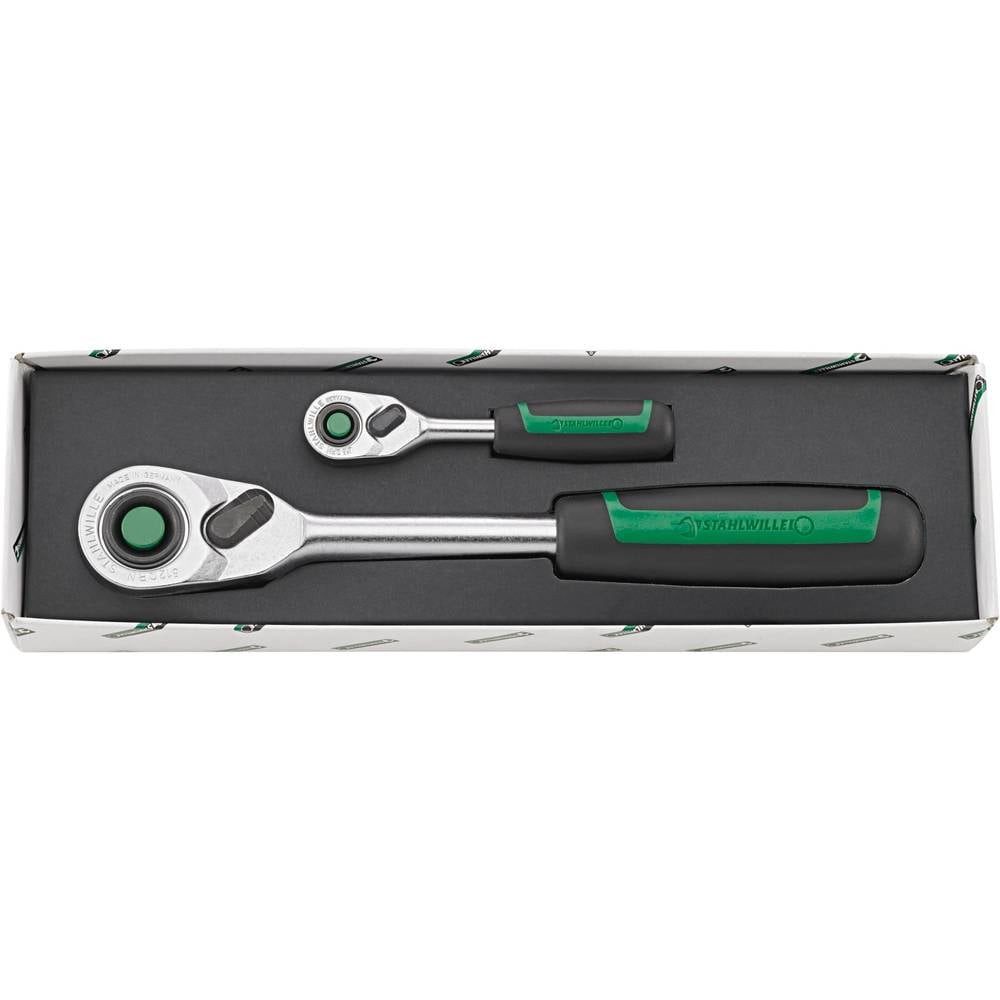 Stahlwille Ratsche QR-Feinzahn-Knarren-Set 2-tlg., 1/4″ + 1/2″ Ratsche mit je 91336421