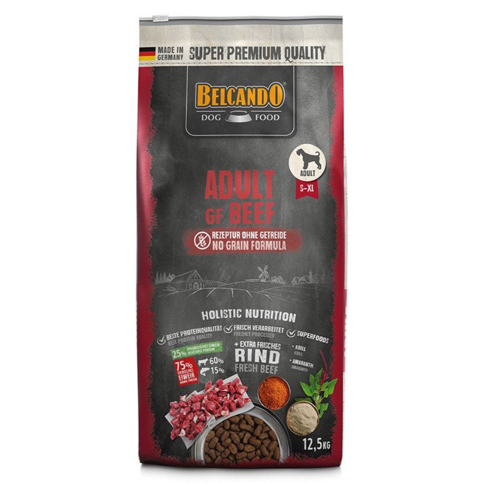 Belcando Adult GF Beef - getreidefreies, proteinreiches Trockenfutter mit Rind, Trockenfutter für: Hunde