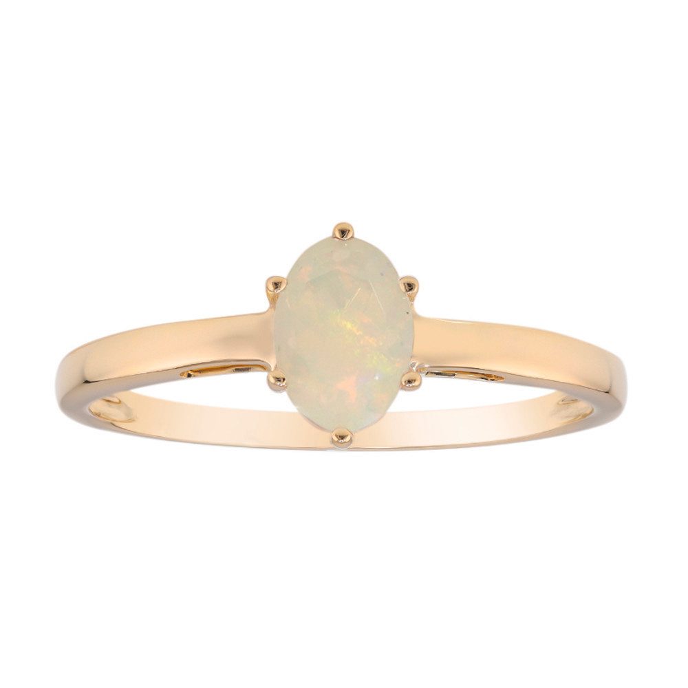 Cavill Solitärring Goldring 0,45 ct Welo-Opal Oval 375er Gelbgold Damen Echtschmuck (1-tlg)
