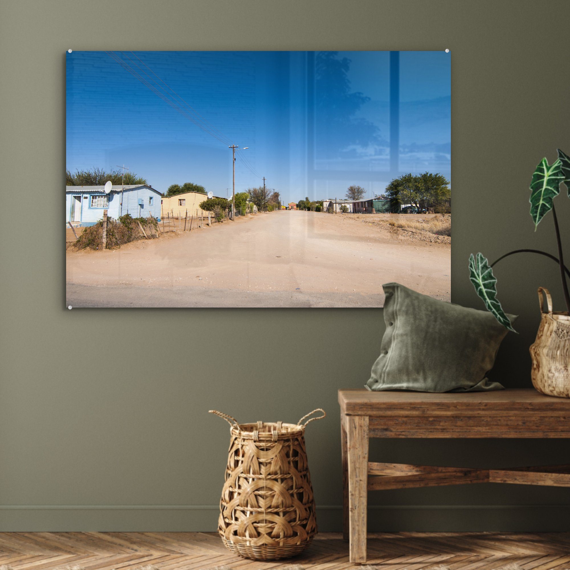 (1 Schlafzimmer Acrylglasbild Namibia, Dorf & MuchoWow Wohnzimmer in Acrylglasbilder St),