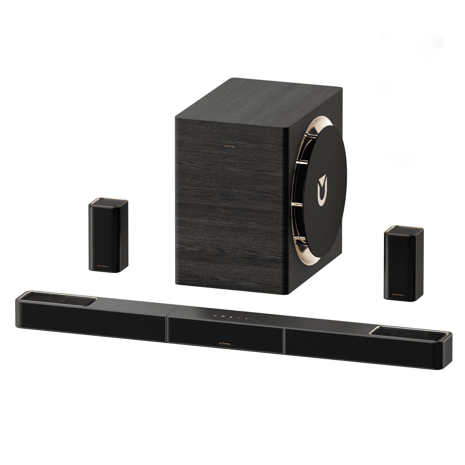 Ultimea Skywave Series Soundbar 10'' Subwoofer,Soundbar für tv (Surround Sound System, Dolby Atmos-Heimkino, 980 W, Soundbar für TV Geräte mit App Steuerung)