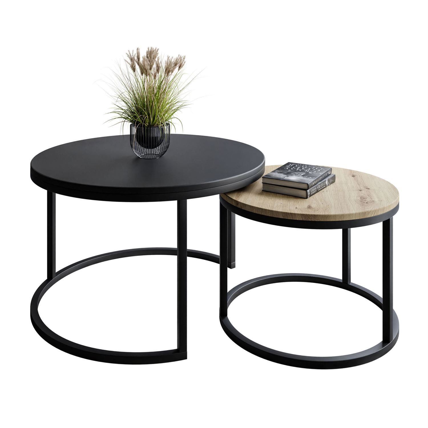 Couchtisch CIRI MIX 2in1 Runder Tisch