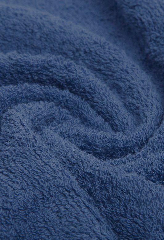 (2-St), good morning gewebtem Frottee Badetuch Towels, blau-Denim-denimfarben Rand Uni mit