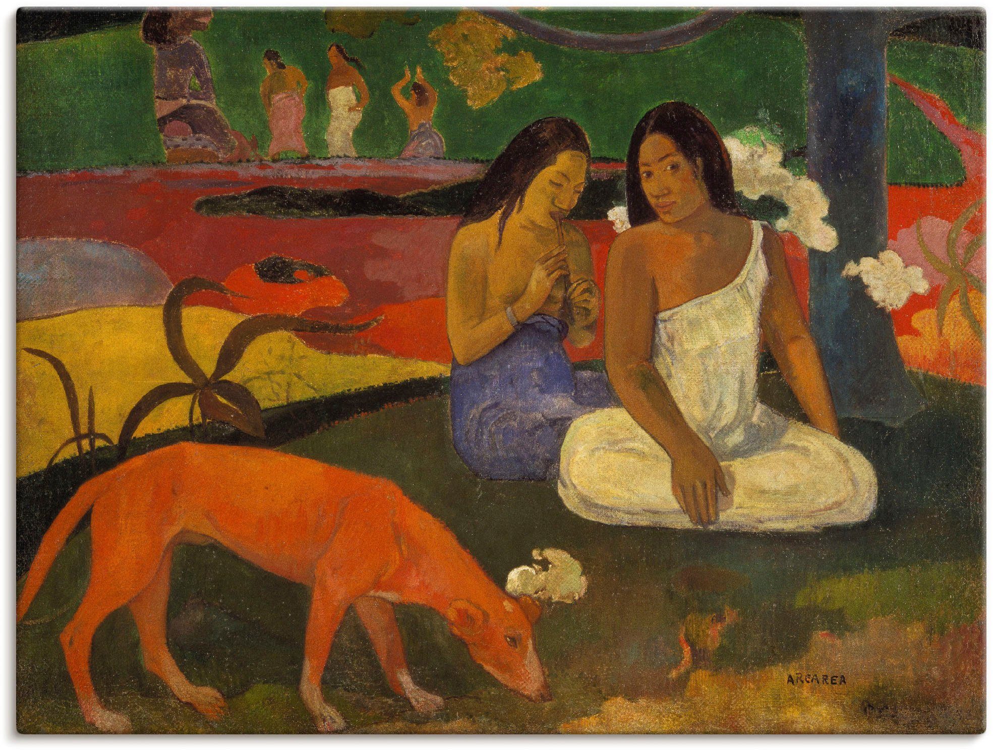 Artland Leinwandbild Arearea (Der rote Hund). 1892, Gruppen & Familien (1 St), auf Keilrahmen gespannt