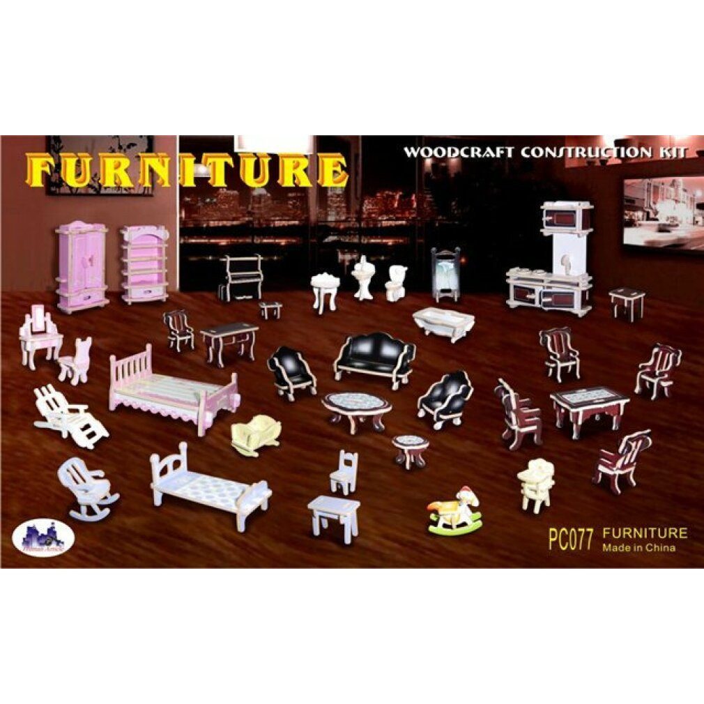 WOODEN TOY WCK 3D-Puzzle WOODEN TOY, WCK 3D Puzzle Phoenix Galerie in Farbe, Puzzleteile