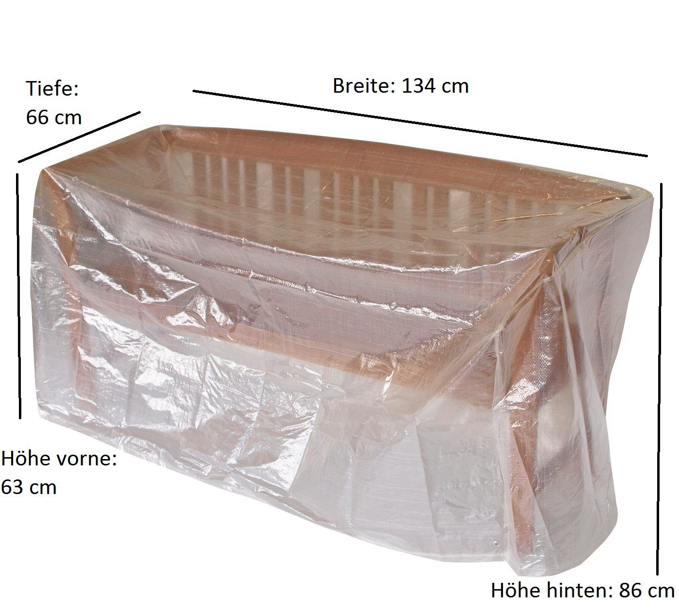 DEGAMO Gartenmöbel-Schutzhülle (1-St), für Gartenbank 2-sitzer 134cm, PE transparent, reißfest und formstabil