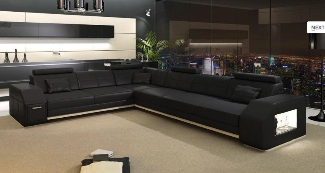 JVmoebel Ecksofa Designer Sofa Couch Ecksofa Leder Textil Polster Garnitur, Made in Europe
