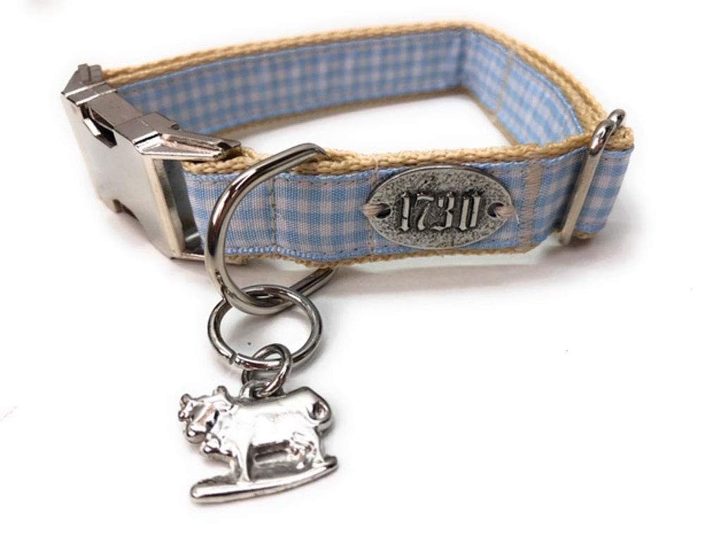 Steinnacher Bärbel Hunde-Geschirr Hundehalsband Bavaria hellblau kariert, Nylon