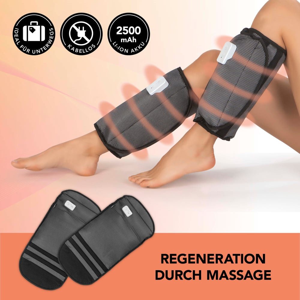 MAXXMEE Venentrainer Venen-Massagegerät Luftkompression & Wärme 2 Stufen, kabellos Air-Compression Durchblutung Muskeln größenverstellbar