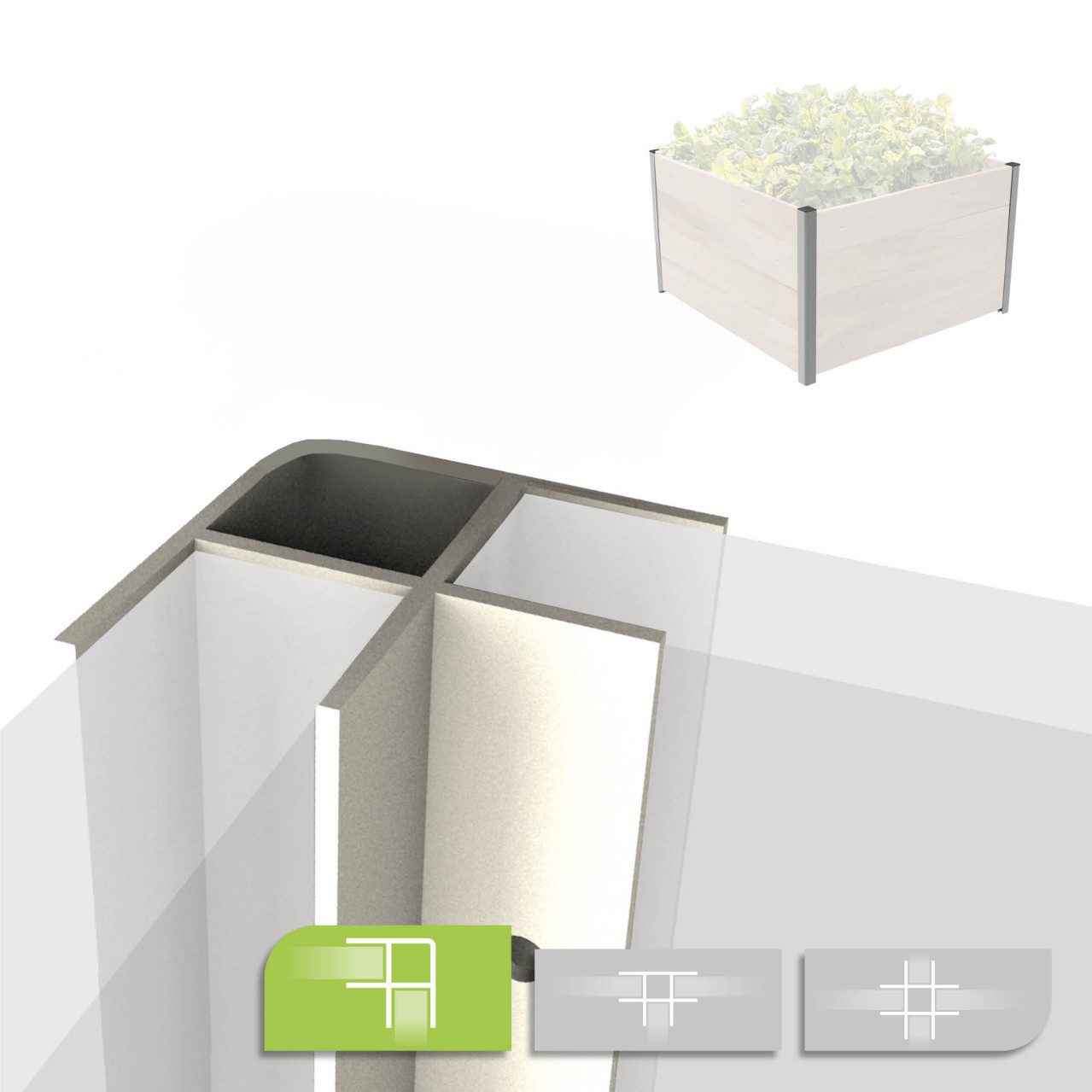 Bio Green Hochbeet Biogreen Aluminium Eckprofil für ErnteMAXX