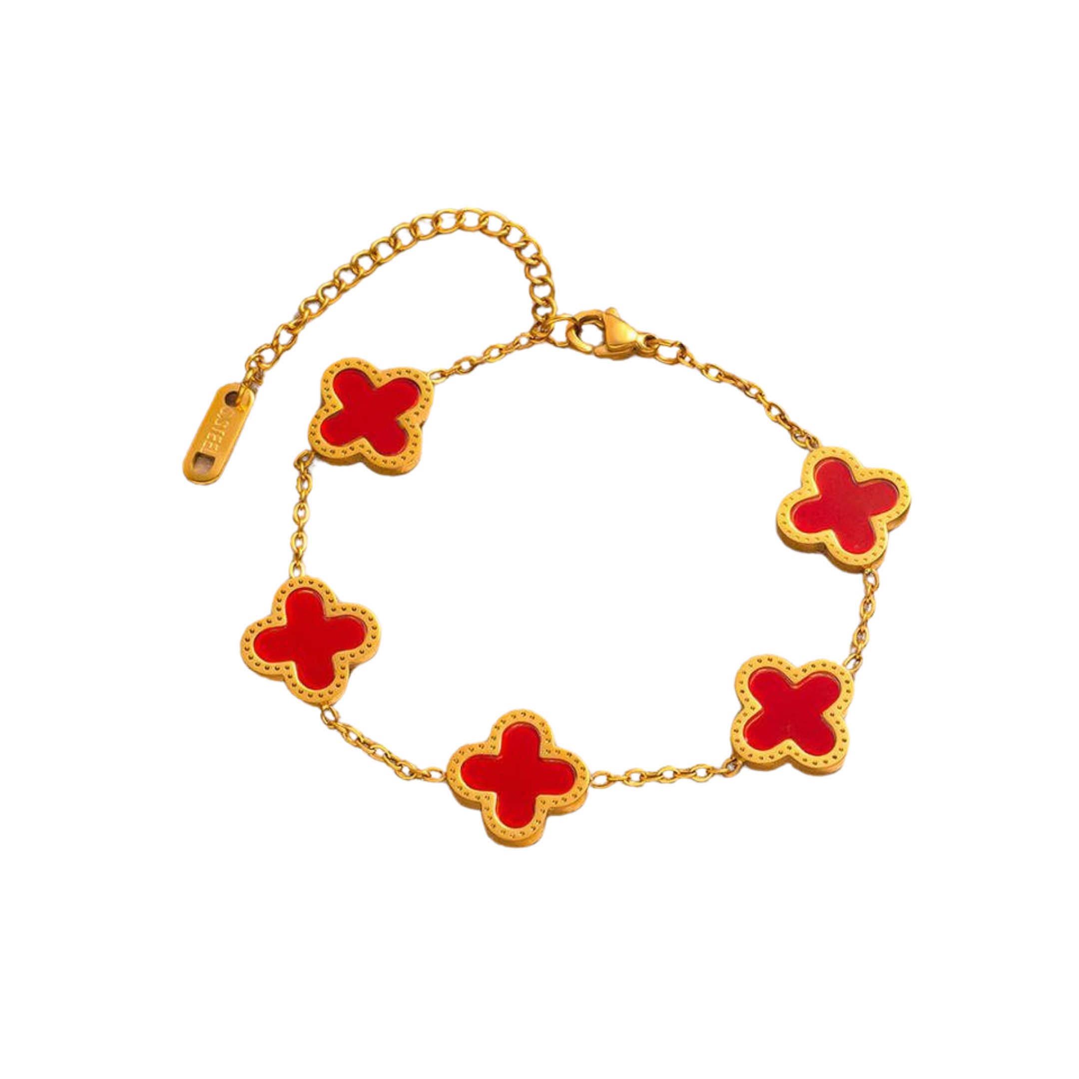 GOLDKLEIN Goldarmband Edelstahl vergoldet Blume verschiedene Farben, Damen, günstig online kaufen